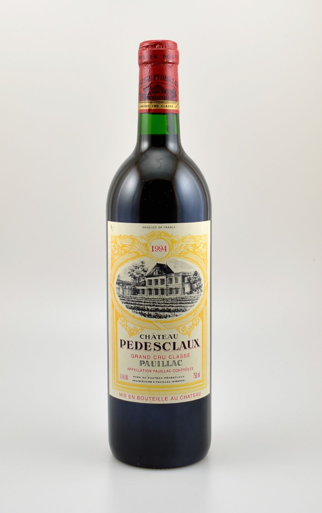 1 Flasche 1994 Chateau Pedesclaux, Pauillac, Grand Cru Classe, ca. 75 cl, 12,5 % Vol., Füllstand: into neck, unverkostet, Provenienz: Aus einer ...