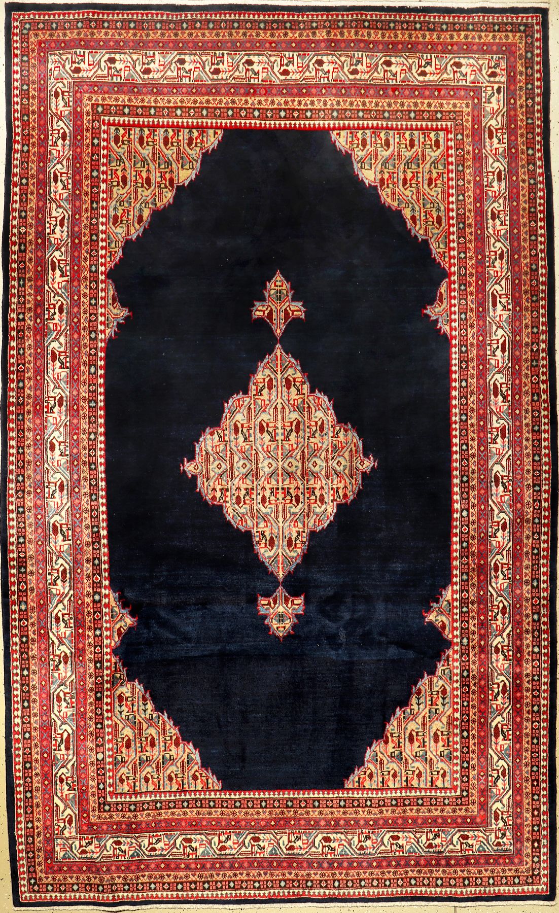 Sarogh Mir alt, Persien, ca. 50 Jahre, Wolle auf Baumwolle, ca. 330 x 204 cm, seltenes Mir Muster, EHZ: 2 (fachkundig gereinigt).