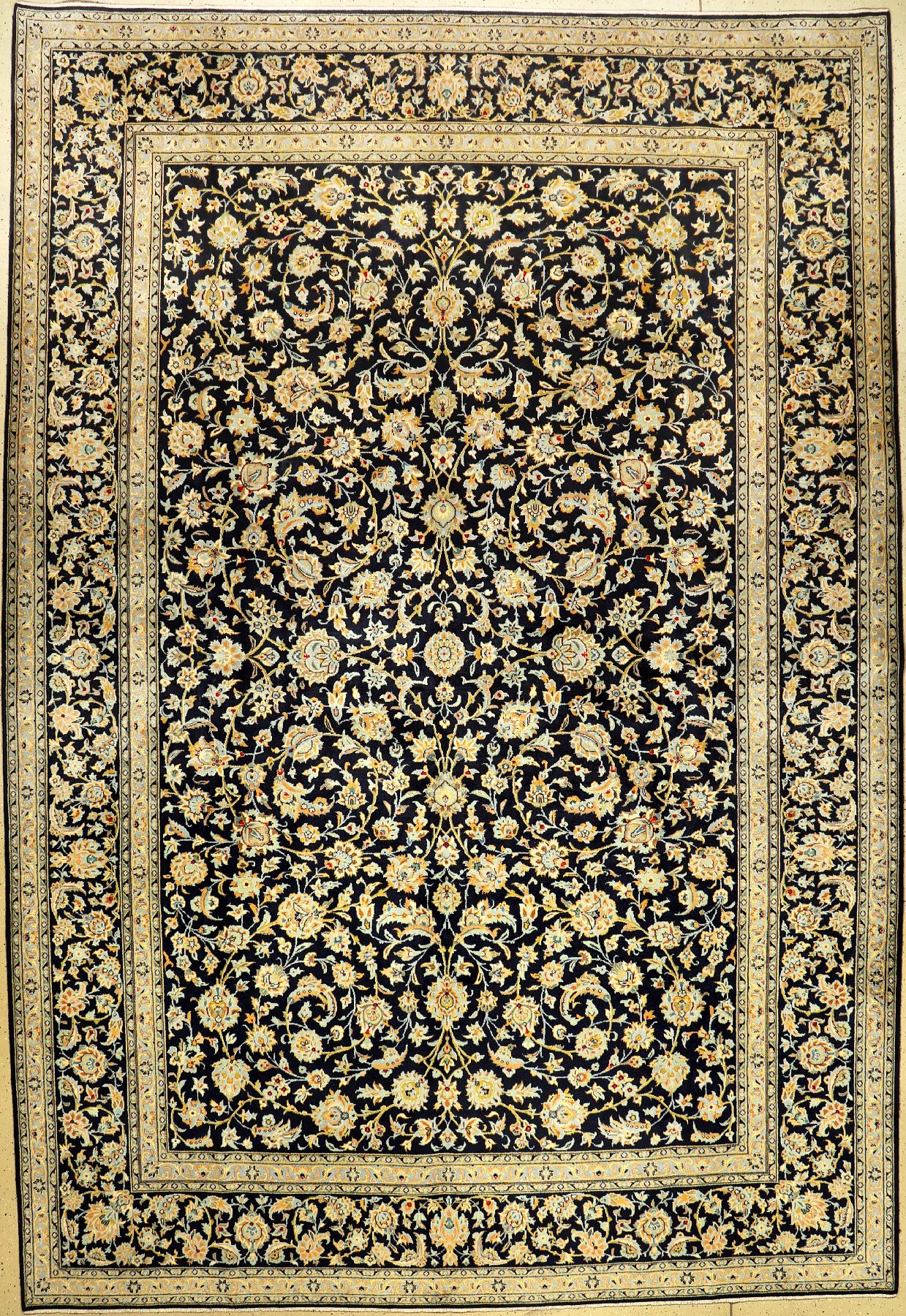 Keschan Kork alt, Persien, ca. 50 Jahre, Korkwolle, ca. 440 x 302 cm, seltenes Format, feine Qualität, EHZ: 2 (fachkundig gereinigt).