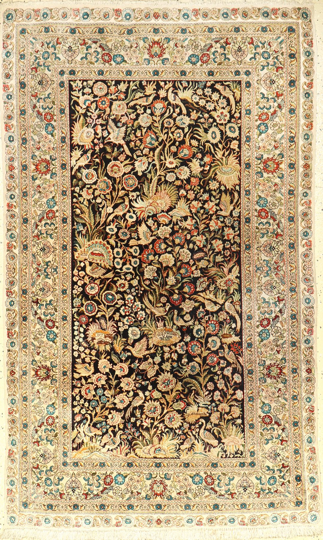 Seiden Hereke fein, China, ca. 30 Jahre, reine Naturseide, ca. 155 x 92 cm, sehr fein, EHZ: 3