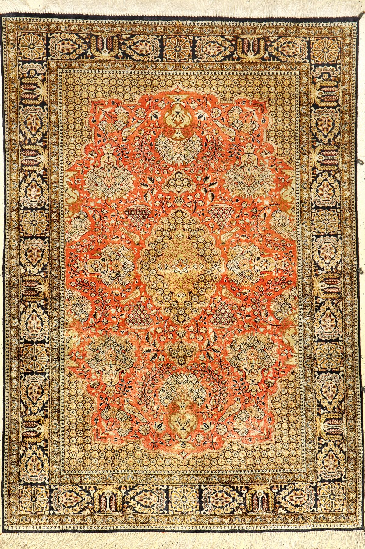 Seiden Ghom alt, Persien, ca. 50 Jahre, reine Naturseide, ca. 155 x 108 cm, EHZ: 2