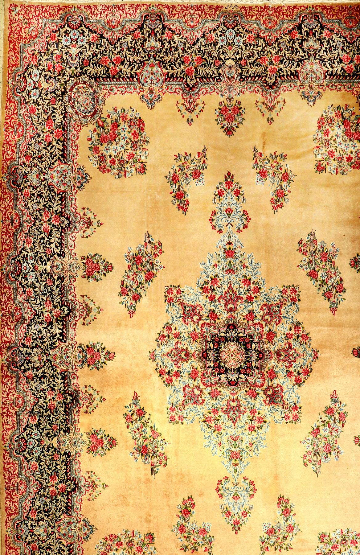 Großer Kerman "Rashid Farokhi" (Palastteppich) alt (Signiert), Persien, ca. 60 Jahre alt, Wolle auf Baumwolle, ca. 550 x 360 cm, EHZ: 2 ...