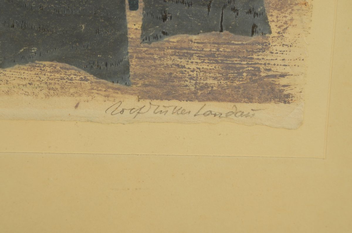 Detail a: Rolf Müller-Landau, 1903-1956 Bad Bergzabern, Monotypie auf Papier, rechts unten signiert, links unten num. 129/150, ca. 48x26cm, u.Gl., R.