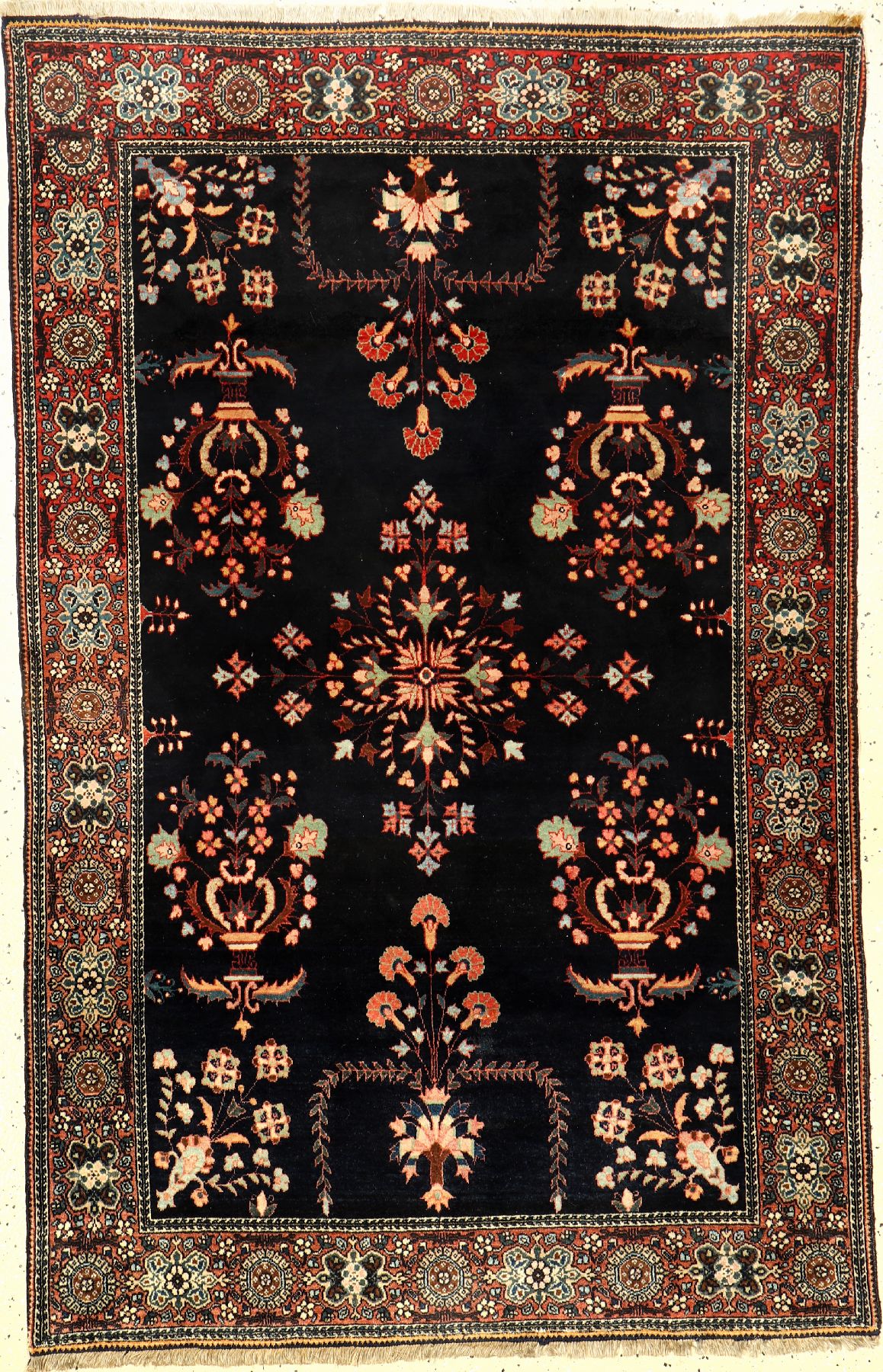 Feiner Farahan antik (US Re-Import), Persien, Ende 19.Jhd., Korkwolle, ca. 154 x 97 cm, EHZ: 2-3 (kopfseiten restauriert), edel und dekorativ, ...