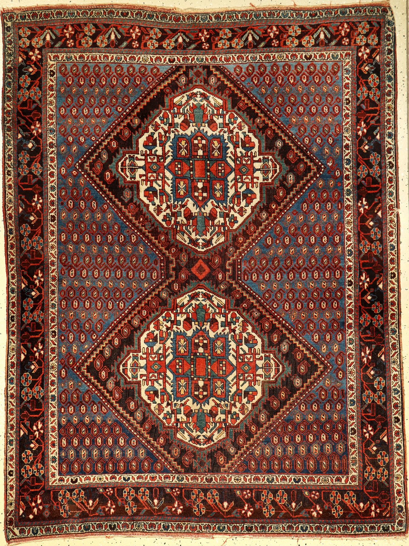 Afshar antik, Persien, um 1900, Wolle auf Baumwolle, ca. 180 x 135 cm, dekorativ, EHZ: 3