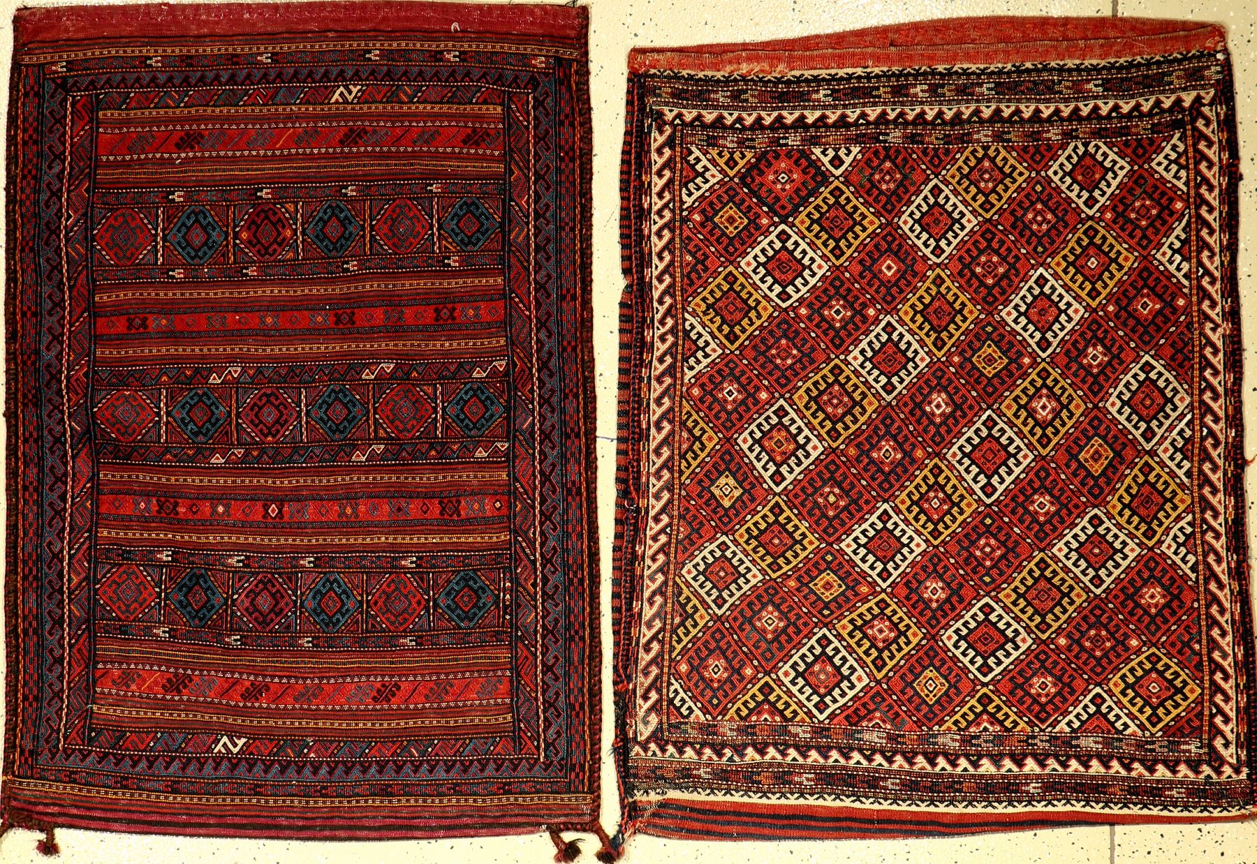 (2 Lots) Taschen antik, Persien, um 1900-1920, Wolle auf Wolle, sammelwürdig, EHZ:2-3