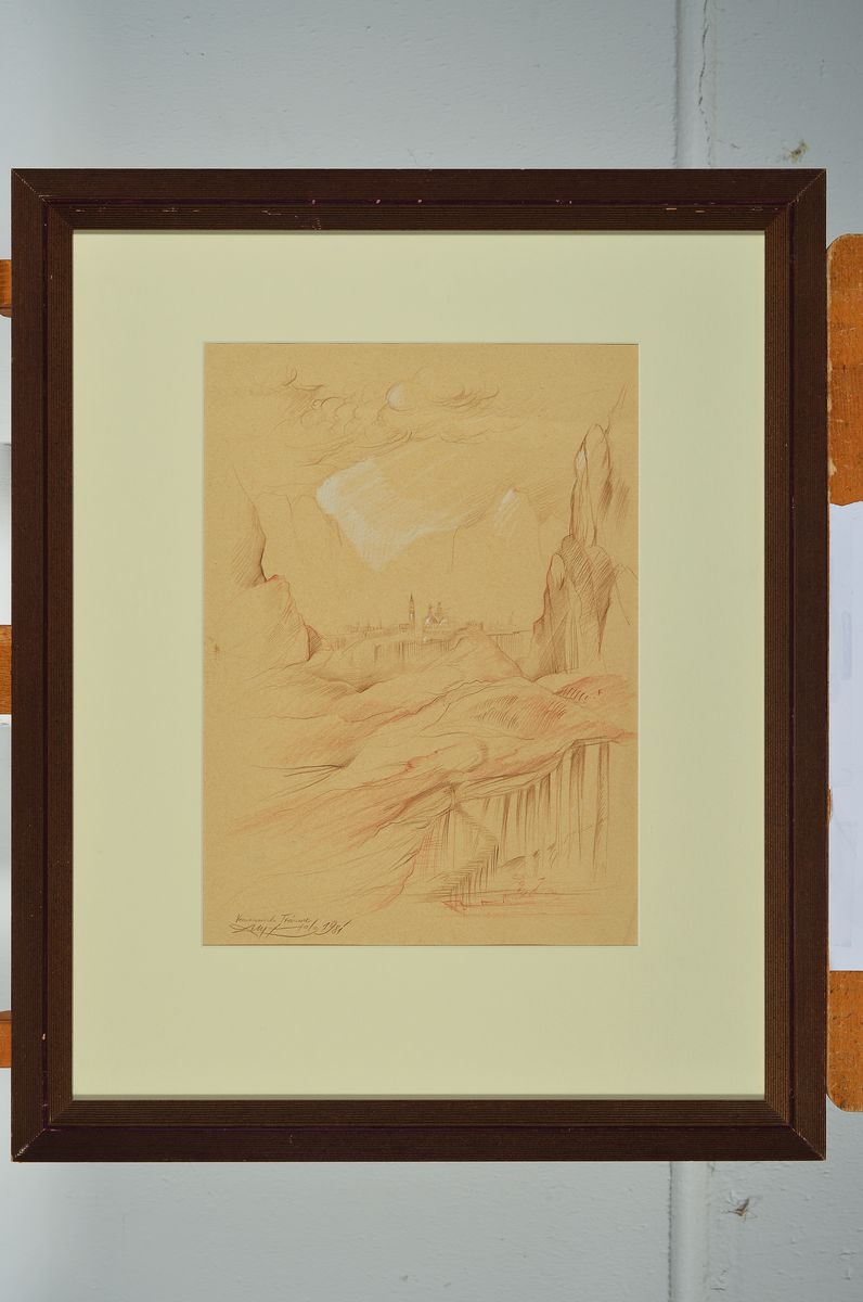 Detail k: Werner Holz, 1948 Grünstadt-1991 Ludwigshafen, venezianische Träume, Blei- und Buntstift auf Papier, betitelt, signiert und dat. 1981, ca. ...