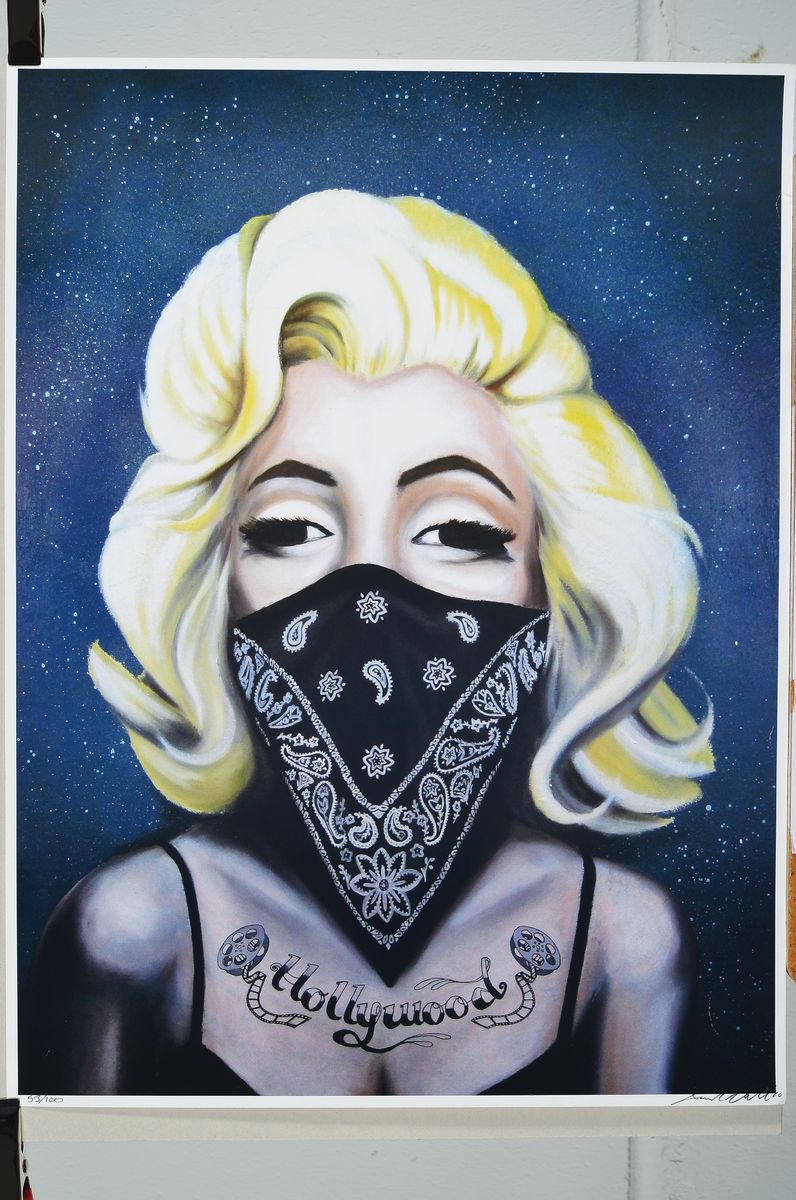 Detail k: Jared Aubel, geb. 1980 Illinois, Hollywood Monroe, Offsetdruck, handsigniert und num. 53/100, ca. 60x45cm