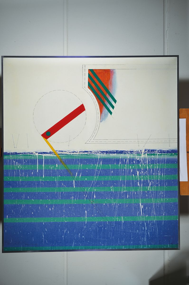 Detail k: Peter Schnatz, 1940 Ebringen-2004 Mannheim, Imaginäre Landschaft, Acryl auf Lwd, rechts unten signiert und dat. 1970, rückseitig betitelt, ...