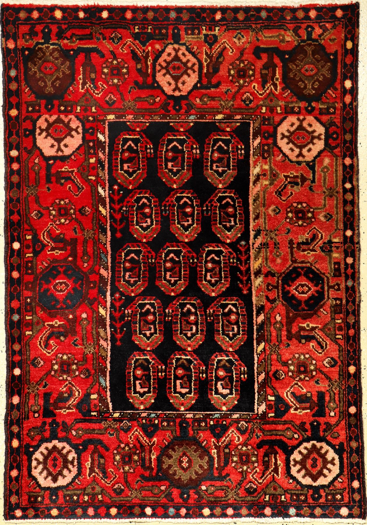 Hamadan alt (Boteh), Persien, ca. 60 Jahre,Wolle auf Baumwolle, ca. 150 x 105 cm, EHZ: 2