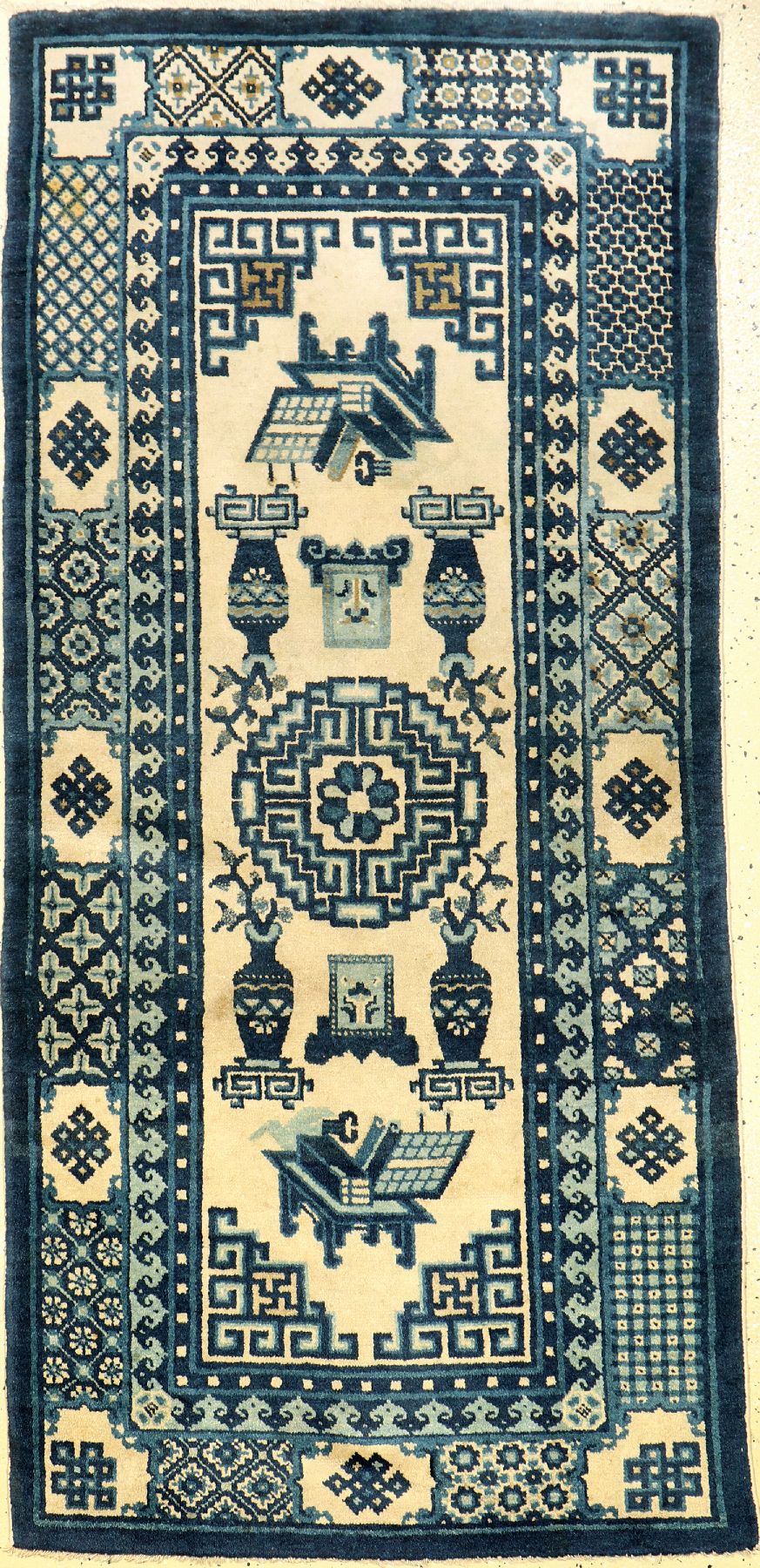 Pao Tao antik, China, um 1900, Wolle auf Baumwolle, ca. 163 x 80 cm, dekorativ, EHZ: 2
