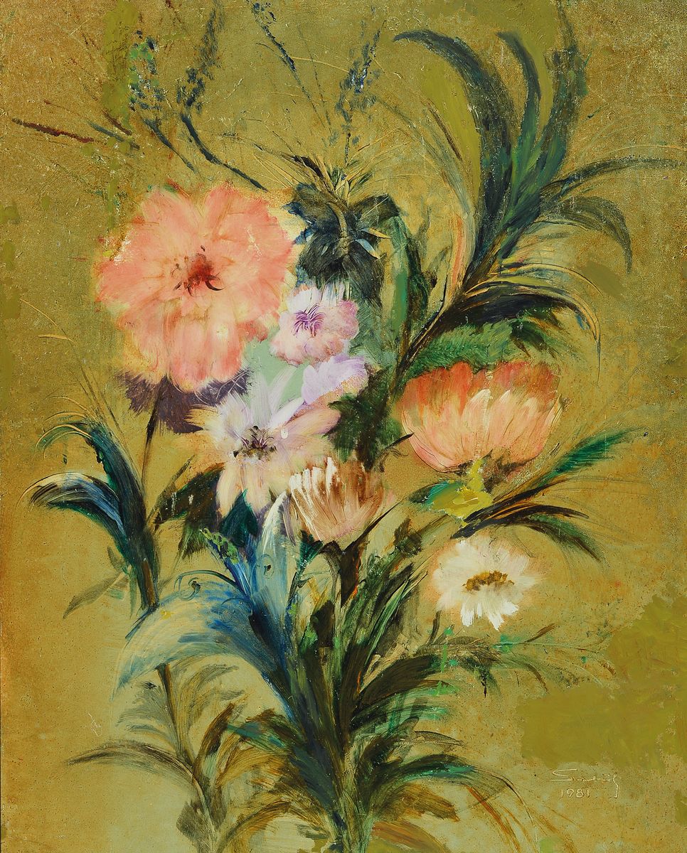 Lajos Sebök, 1910 Szeged (Ungarn)-1996 Neuss, Öl/Platte, Gebrauchspuren zusehen, sign., dat.1981, Rahmen, gesamt ca. 57x47 cm