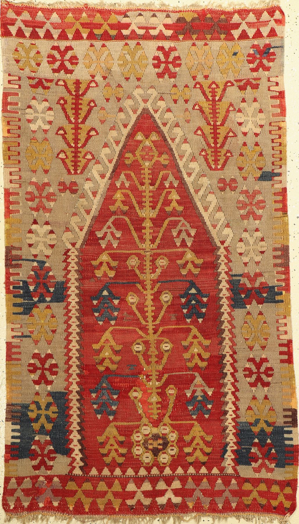 Anatolischer Gebetskelim, alt, Türkei, um 1940, Wolle auf Wolle, ca. 152 x 86 cm, EHZ: 3