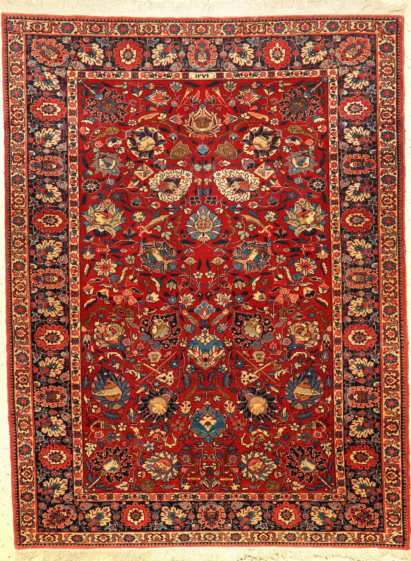 Khorassan alt, Ostpersien, um 1930, Wolle geknüpft auf Baumwolle. Sehr seltener Teppich aus dem Khorassan-Gebiet mit Canvas-artigen Grundgewebe. ...