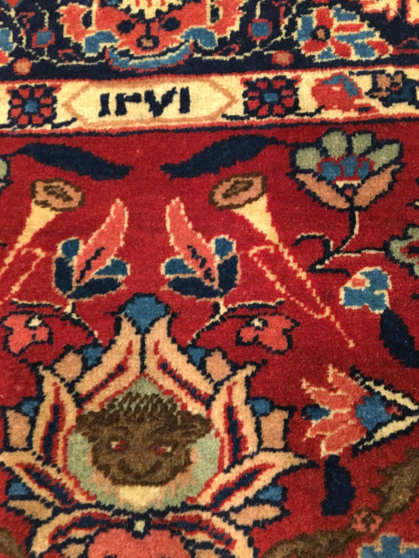 Detail f: Khorassan alt, Ostpersien, um 1930, Wolle geknüpft auf Baumwolle. Sehr seltener Teppich aus dem Khorassan-Gebiet mit Canvas-artigen Grundgewebe. ...