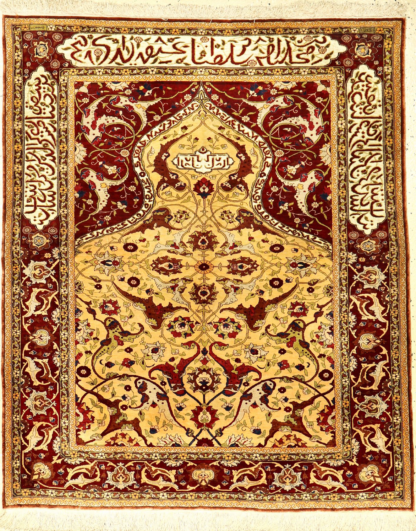 Feiner Seiden Hereke "Metallbrokat" alt (Signiert), Türkei, um 1960, reine Naturseide mit Metallbrokat. Feiner und hocheleganter Seiden ...