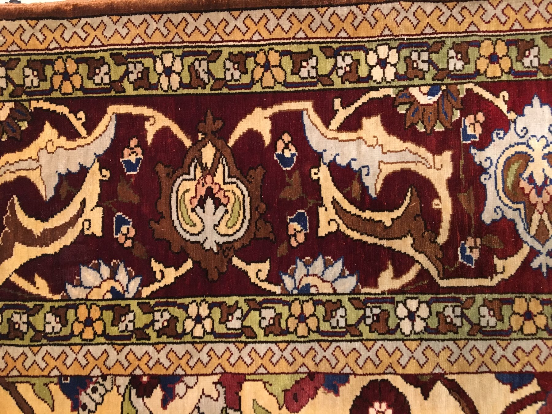Detail h: Feiner Seiden Hereke "Metallbrokat" alt (Signiert), Türkei, um 1960, reine Naturseide mit Metallbrokat. Feiner und hocheleganter Seiden ...
