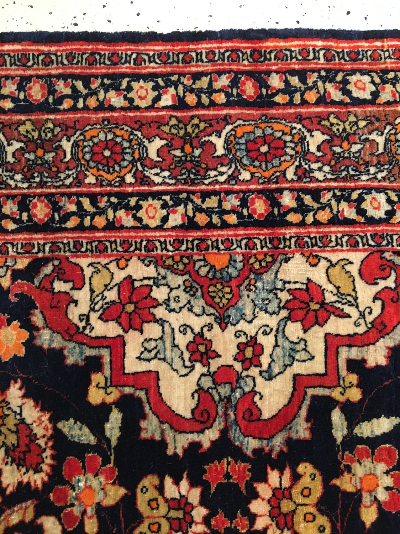 Detail h: Feiner Täbriz "Hadji-Jalili" antik, Nordwestpersien, Ende 19.Jhd., Korkwolle geknüpft auf Baumwolle. Dekorativer Täbriz aus den ...