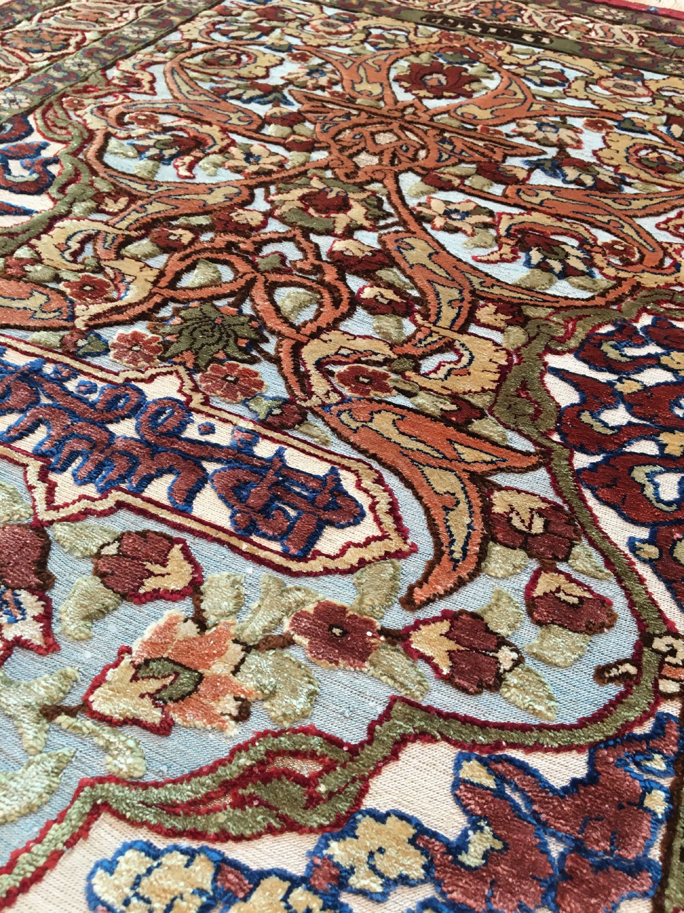 Detail f: Feiner Seiden Istanbul "Shirinian" alt "Metallbrokat und Souf-Technik" (Signiert), Türkei, um 1970, reine Naturseide mit ...