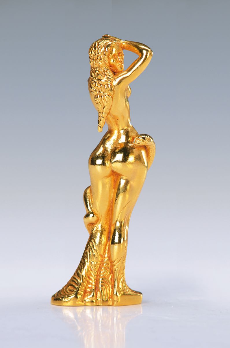 Ernst Fuchs, 1930-2015, Frau Lot, goldfarbener Metallguss, sign., num. 72, H. 10 cm