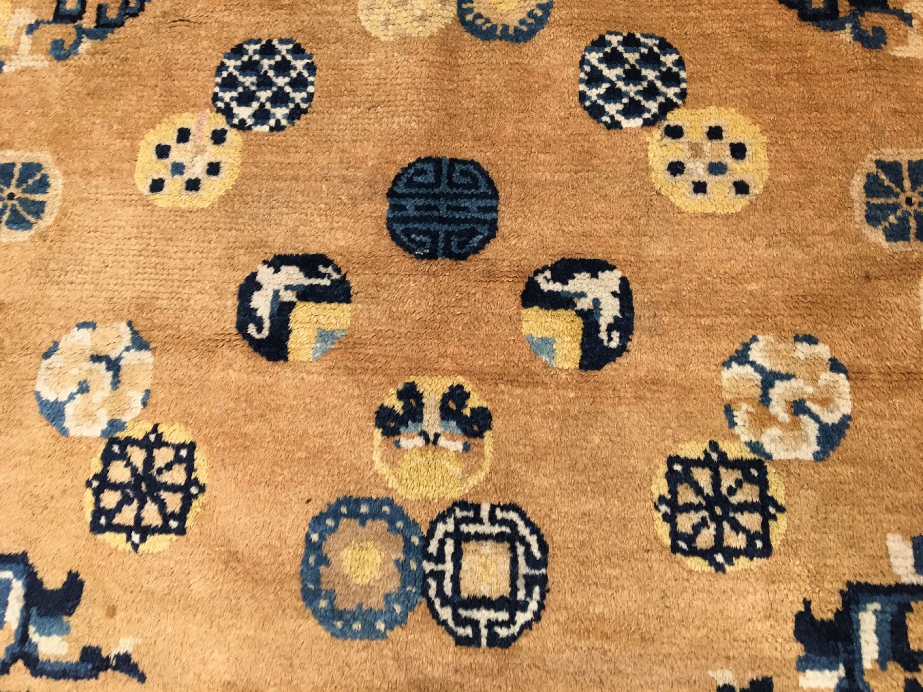 Detail c: Seltener Ning-Hsia antik (Qing Dynastie), Westchina, 19.Jhd., Wolle geknüpft auf Baumwolle. Rarer und einzigartiger früher Ning-Hsia gemacht für ...