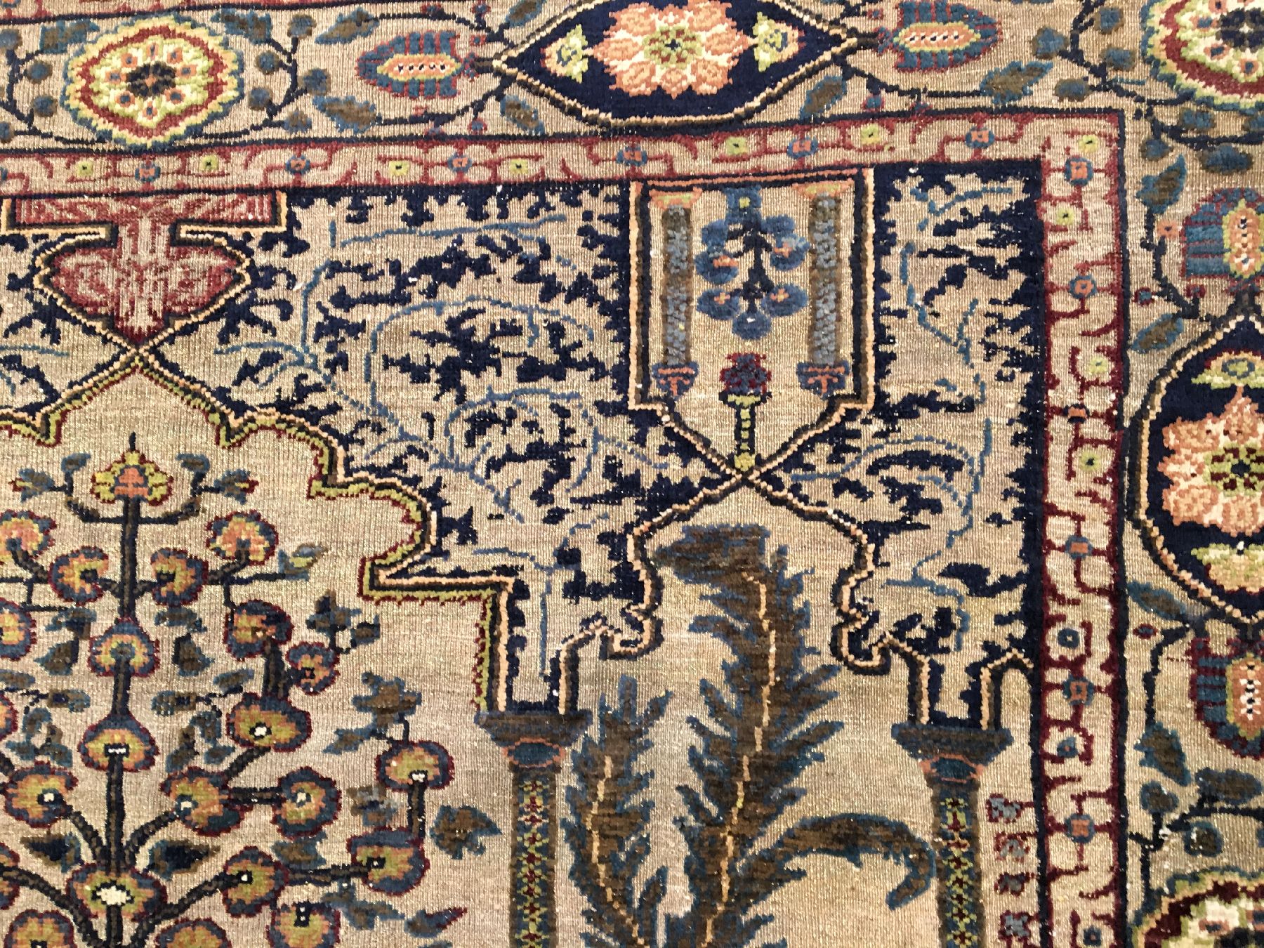 Detail g: Feiner metallbroschierter Seiden Kaisery "Flosh" antik, Türkei, um 1900, Floshseide mit metallbroschierten Grund. Feiner Kaisery mit ...