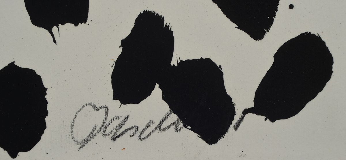 Detail a: Georg Baselitz, geb. 1938, Lithografie, sign., dat. num. 2/35, von 1990, unter Glas gerahmt, Motiv ca. 99x69,5, gesamt ca. 119x89 cm