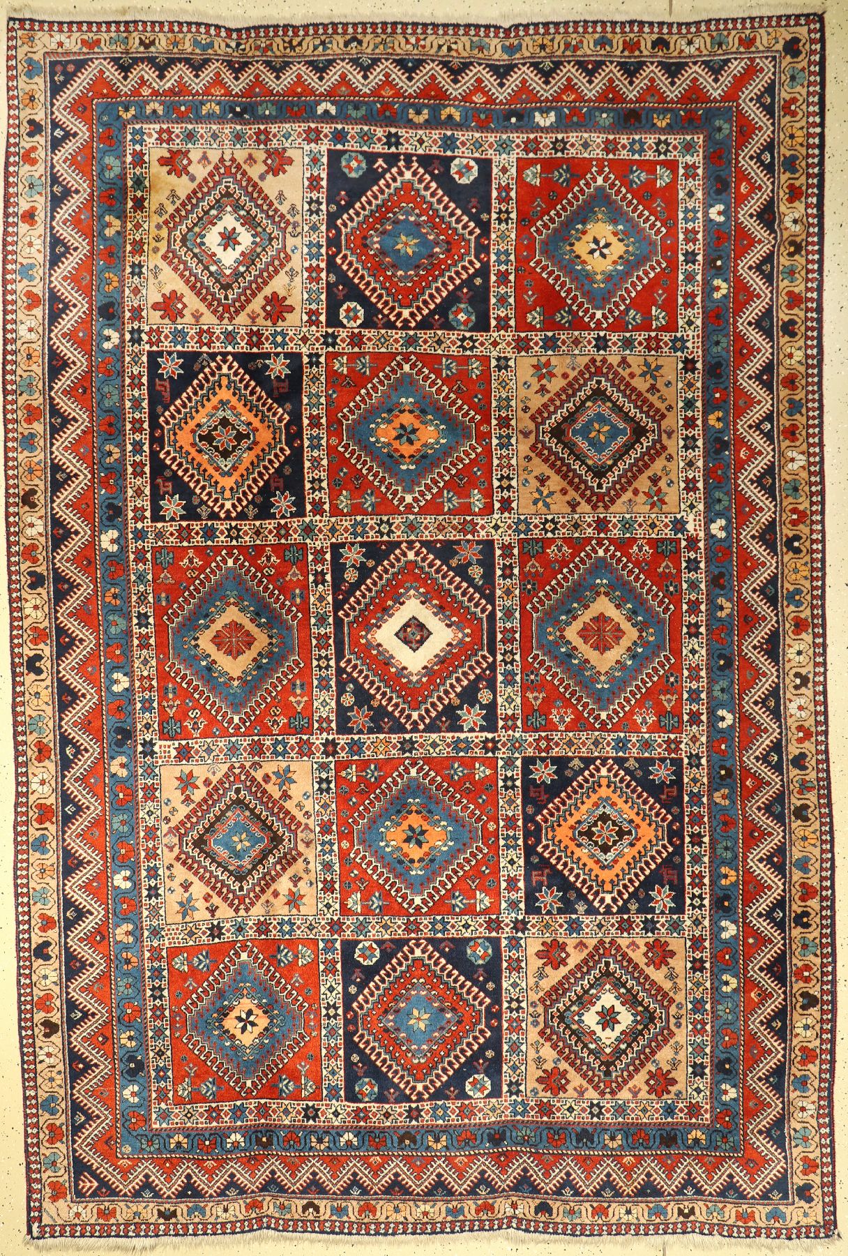 Yalameh alt, Persien, ca. 40 Jahre, Wolle auf Wolle, ca. 307 x 210 cm, EHZ: 2-3