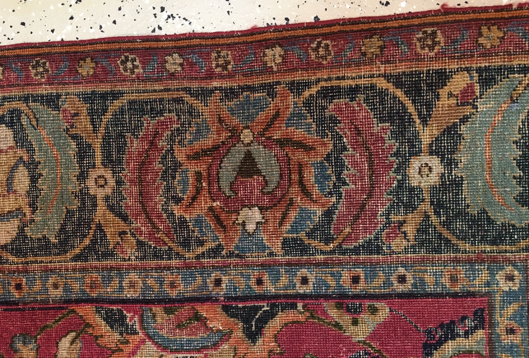 Detail f: Früher Esfahan antik (Safavid Dynastie), Zentralpersien, 1.Hälfte 17.Jhd., Wolle geknüpft auf Baumwolle. Seltener und musealer kleinformatiger ...