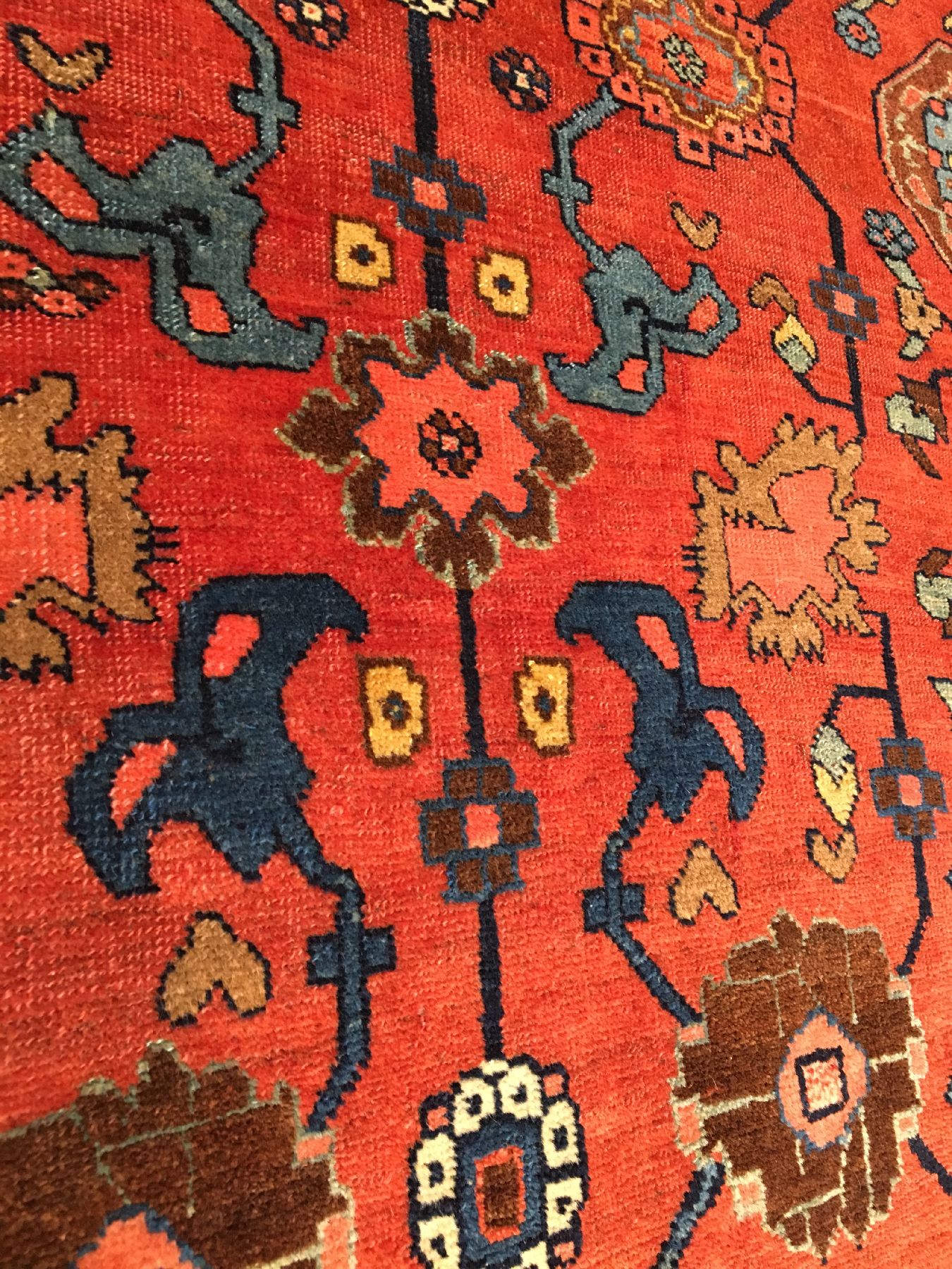 Detail d: Bidjar antik, Nordwestpersien, 19.Jhd., Wolle geknüpft auf Wolle. Eleganter Bidjar aus dem Gerus-Gebiet im sogenannten Harschang-Typus mit ...