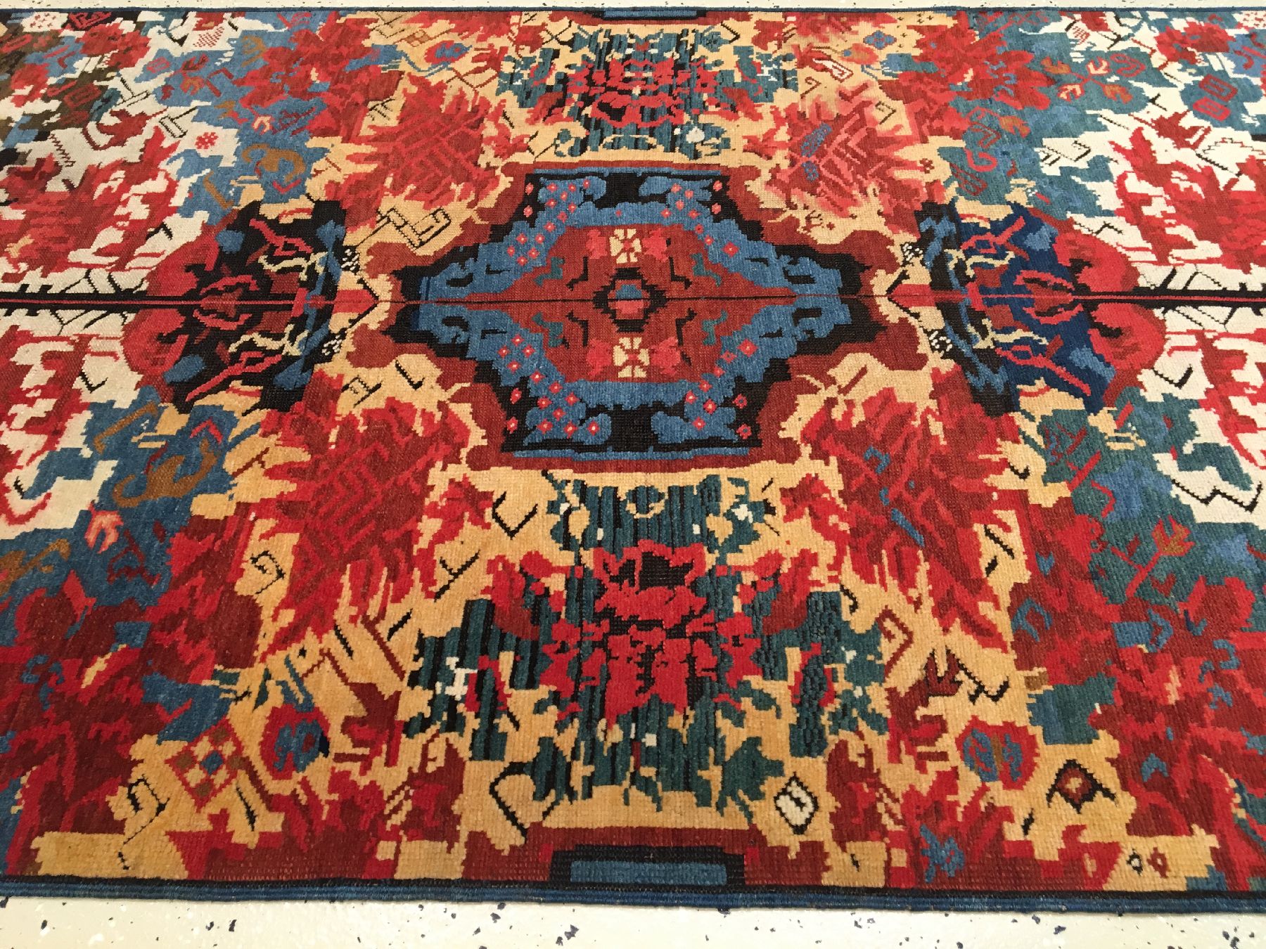 Detail c: Feiner Seichur antik, Ostkaukasus Kuba-Gebiet, 19.Jhd., Wolle geknüpft auf Wolle. Seltener Seichur Typus ohne Bordürenlösung. Der Musteraufbau ...