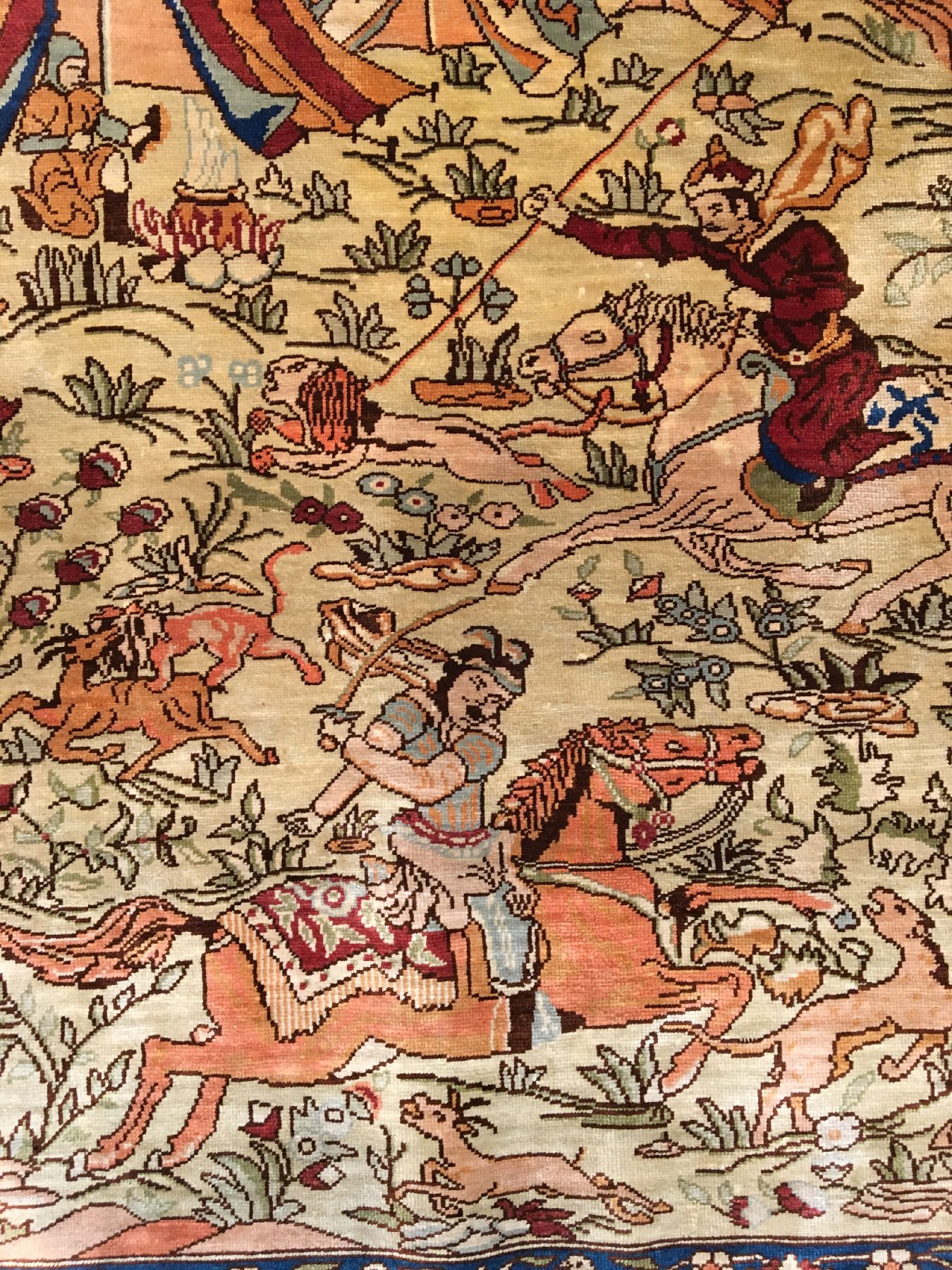 Detail b: Feiner Seiden Hereke alt (Signiert), Türkei, um 1960, reine Naturseide. Feiner Seiden Hereke aus den Meisterwerkstätten mit osmanischer ...