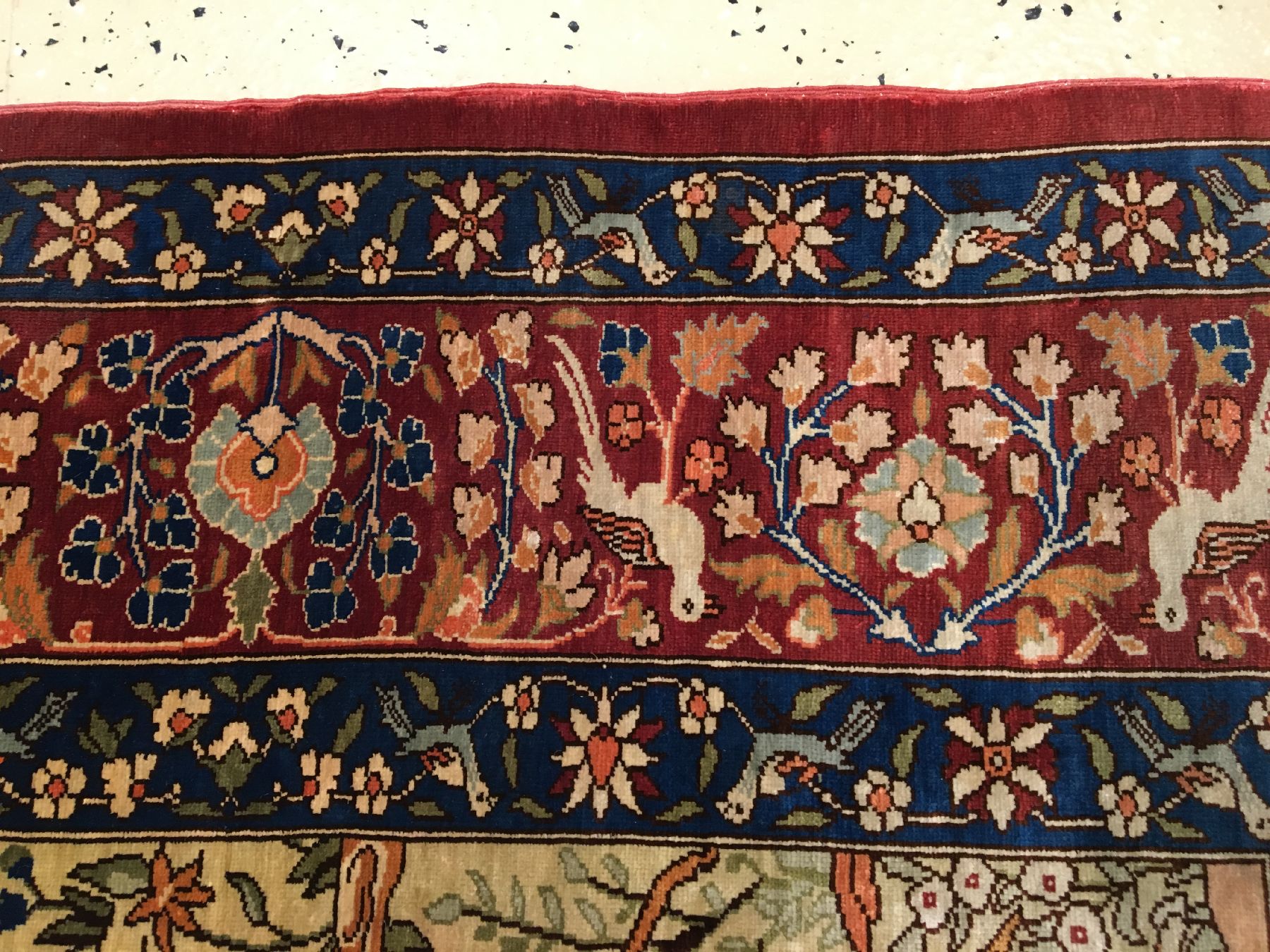Detail e: Feiner Seiden Hereke alt (Signiert), Türkei, um 1960, reine Naturseide. Feiner Seiden Hereke aus den Meisterwerkstätten mit osmanischer ...