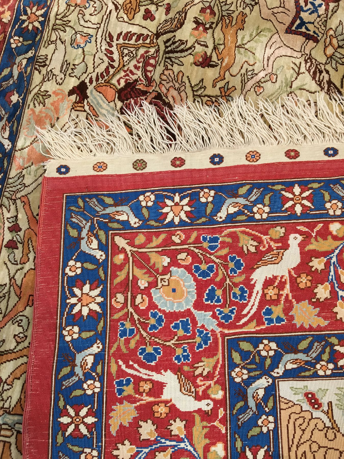 Detail h: Feiner Seiden Hereke alt (Signiert), Türkei, um 1960, reine Naturseide. Feiner Seiden Hereke aus den Meisterwerkstätten mit osmanischer ...