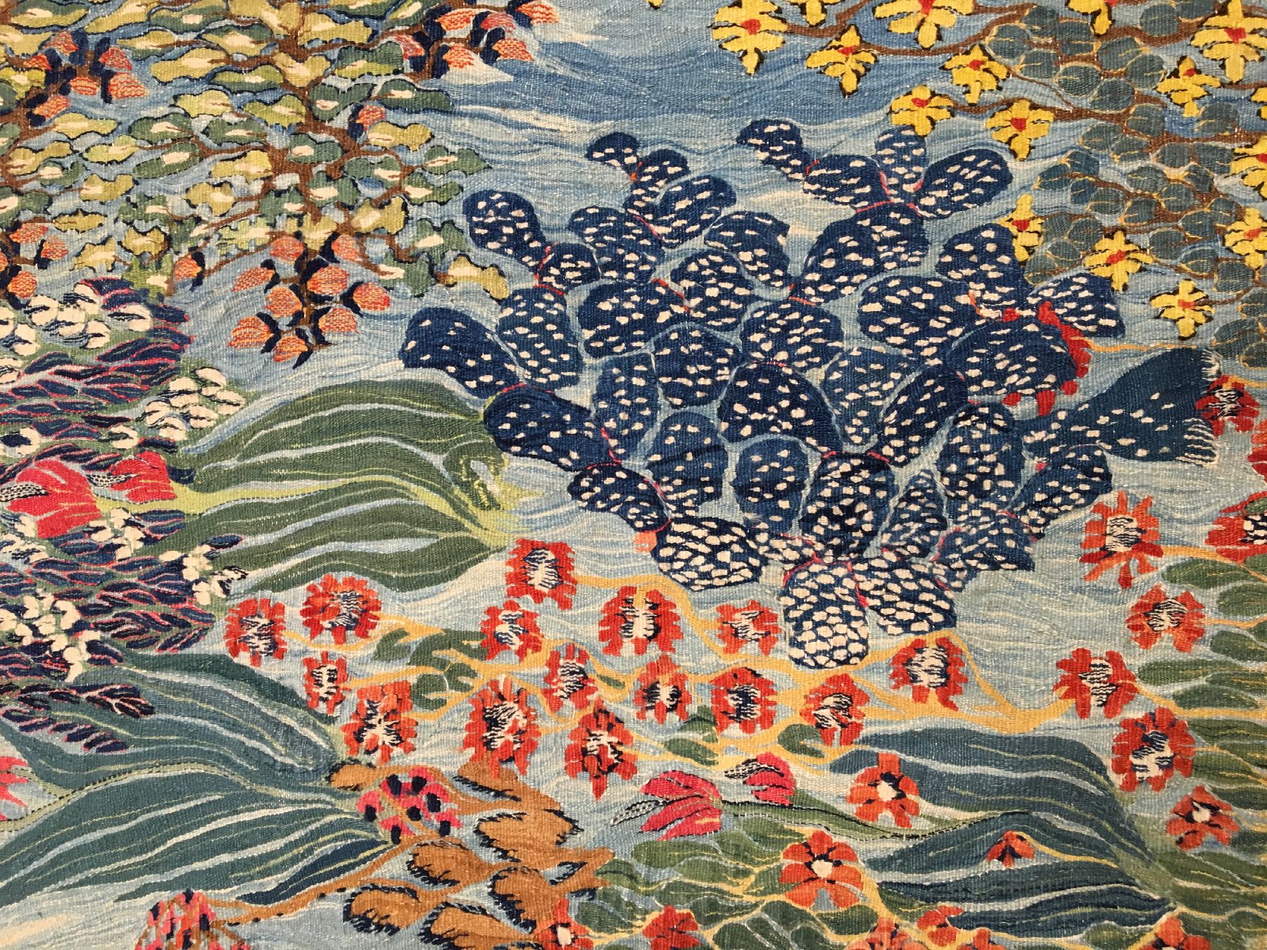 Detail c: Wissa Wassef "Künstler-Tapisserie" alt (Signatur W.W), Ägypten, um 1940/1950, Wolle gewebt auf Baumwolle. Farbenprächtige Künstler ...