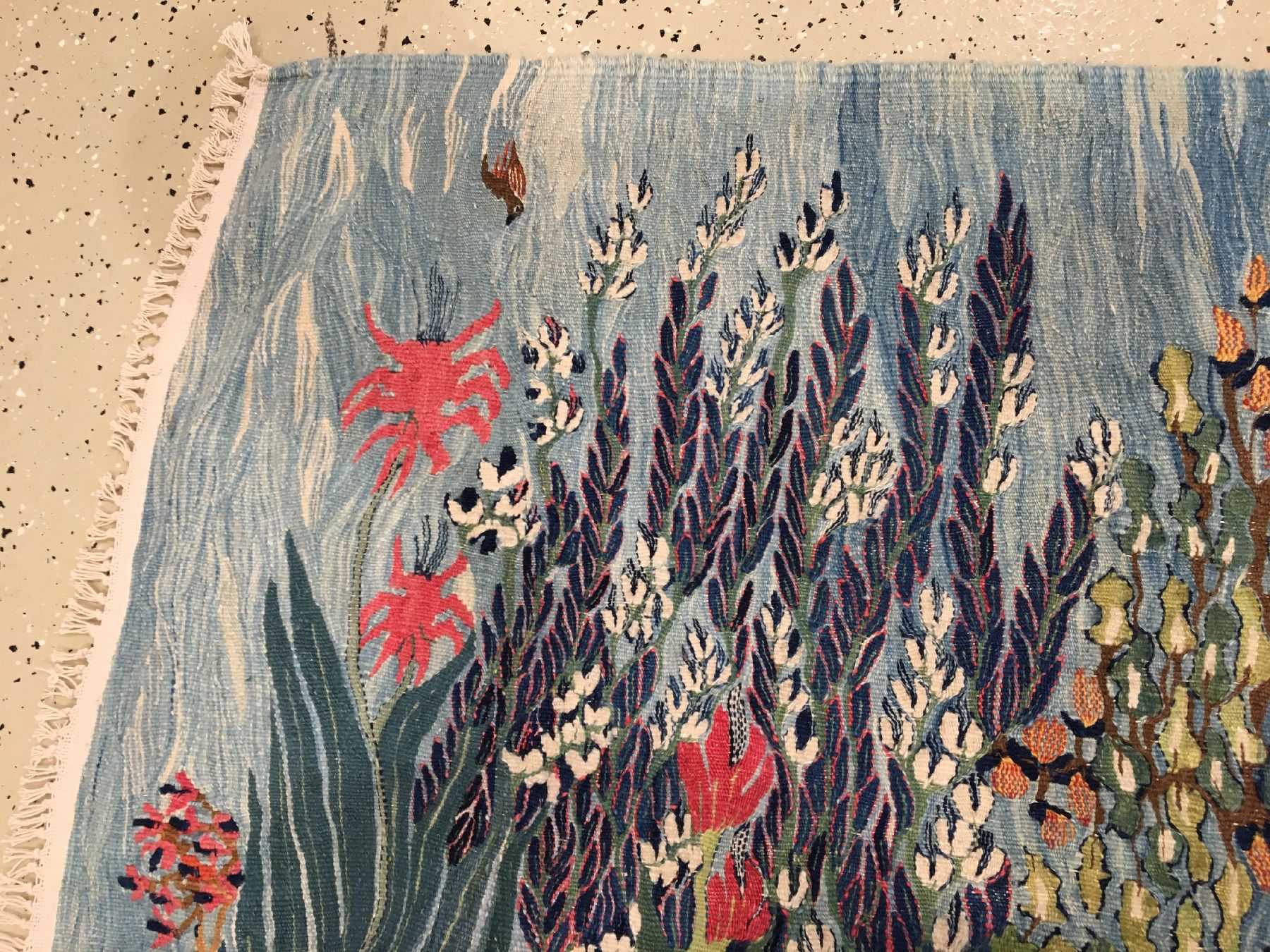 Detail g: Wissa Wassef "Künstler-Tapisserie" alt (Signatur W.W), Ägypten, um 1940/1950, Wolle gewebt auf Baumwolle. Farbenprächtige Künstler ...