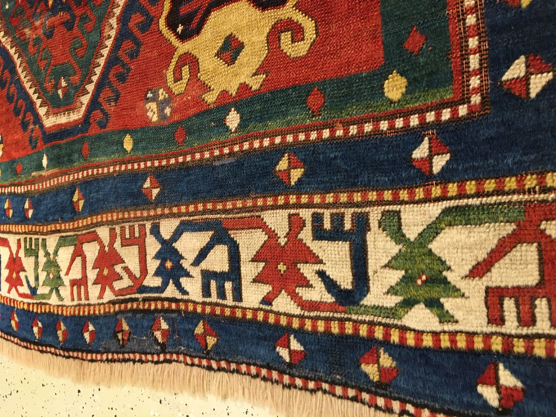 Detail g: Lori Pambak Kasak antik, Südwestkaukasus, 19.Jhd., Wolle geknüpft auf Wolle. Früher Lori Pambak Kasak mit klassischen und charakteristischen ...