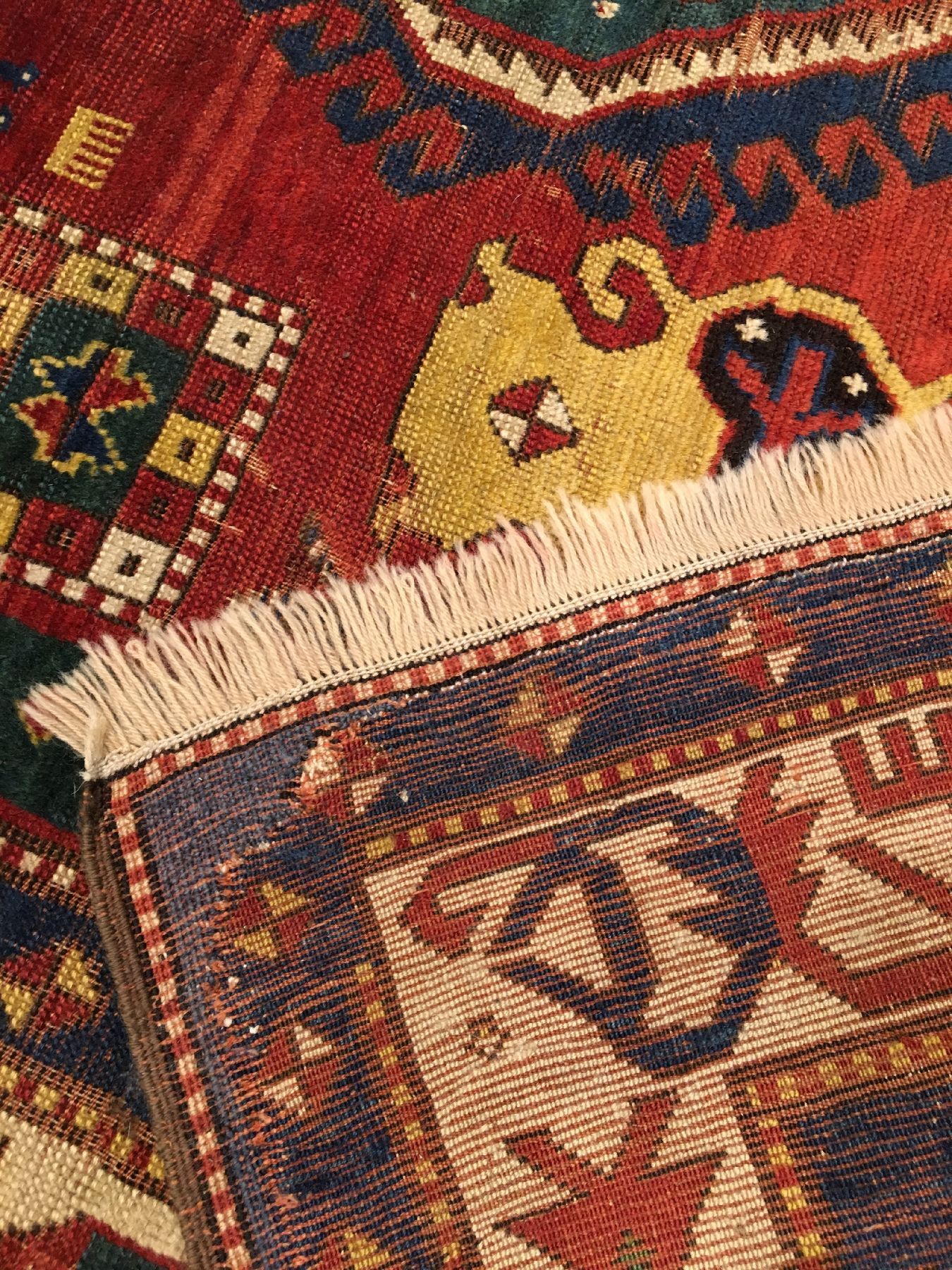 Detail h: Lori Pambak Kasak antik, Südwestkaukasus, 19.Jhd., Wolle geknüpft auf Wolle. Früher Lori Pambak Kasak mit klassischen und charakteristischen ...