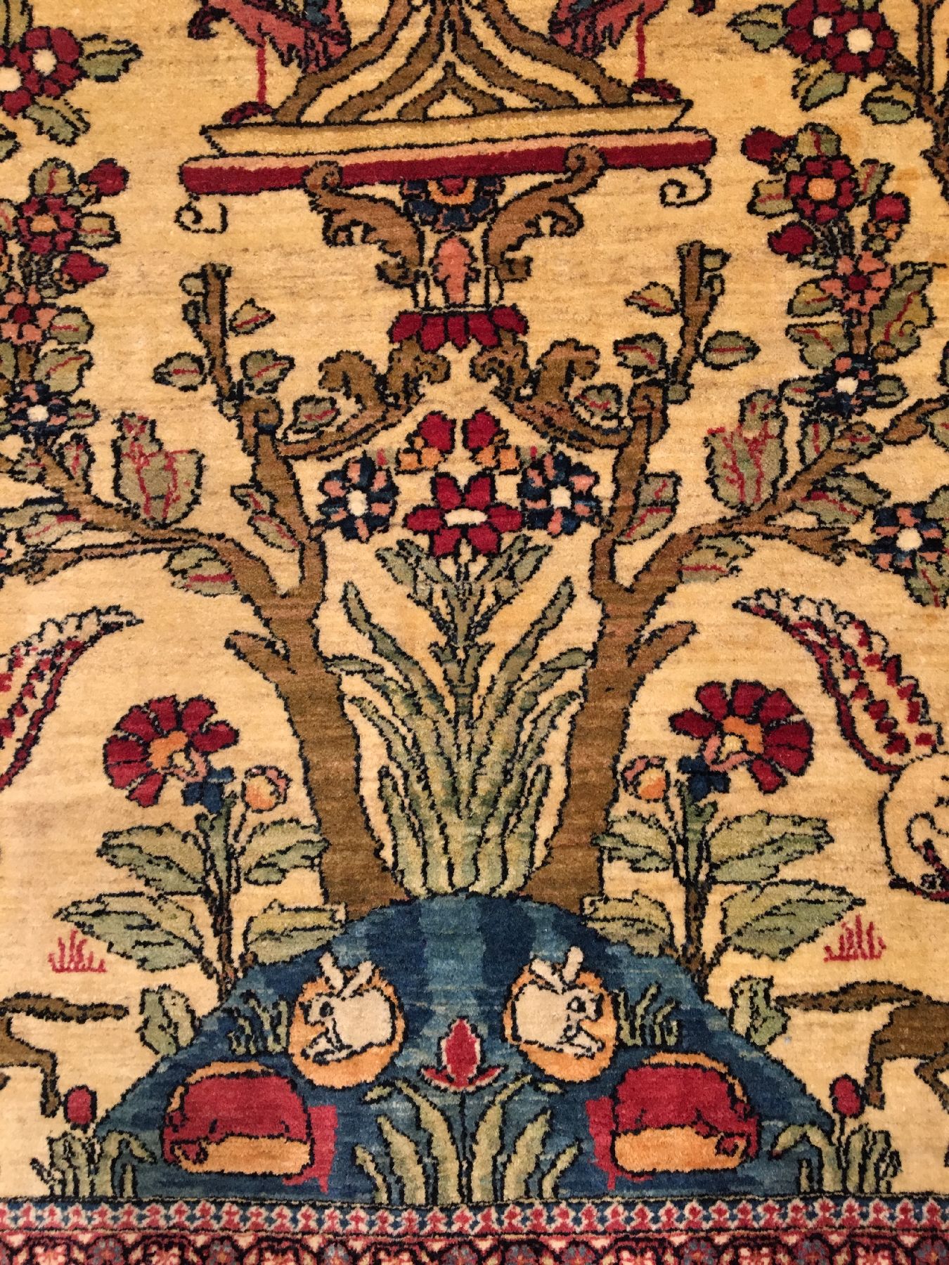Detail f: Feiner Esfahan "Ahmad" antik (Paradies Design), Zentralpersien, um 1900, Korkwolle geknüpft auf Baumwolle. Feiner Esfahan aus den ...