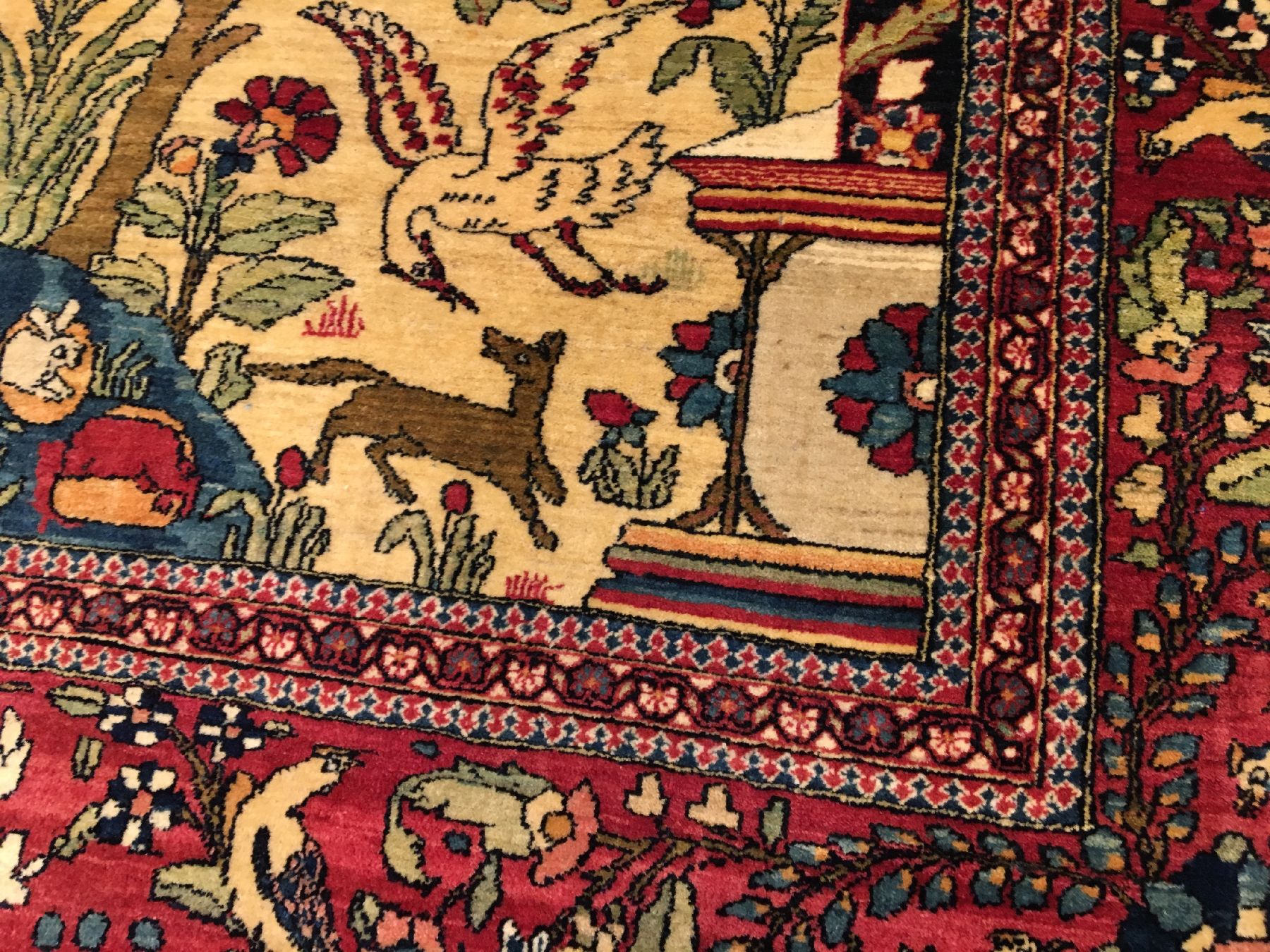 Detail h: Feiner Esfahan "Ahmad" antik (Paradies Design), Zentralpersien, um 1900, Korkwolle geknüpft auf Baumwolle. Feiner Esfahan aus den ...