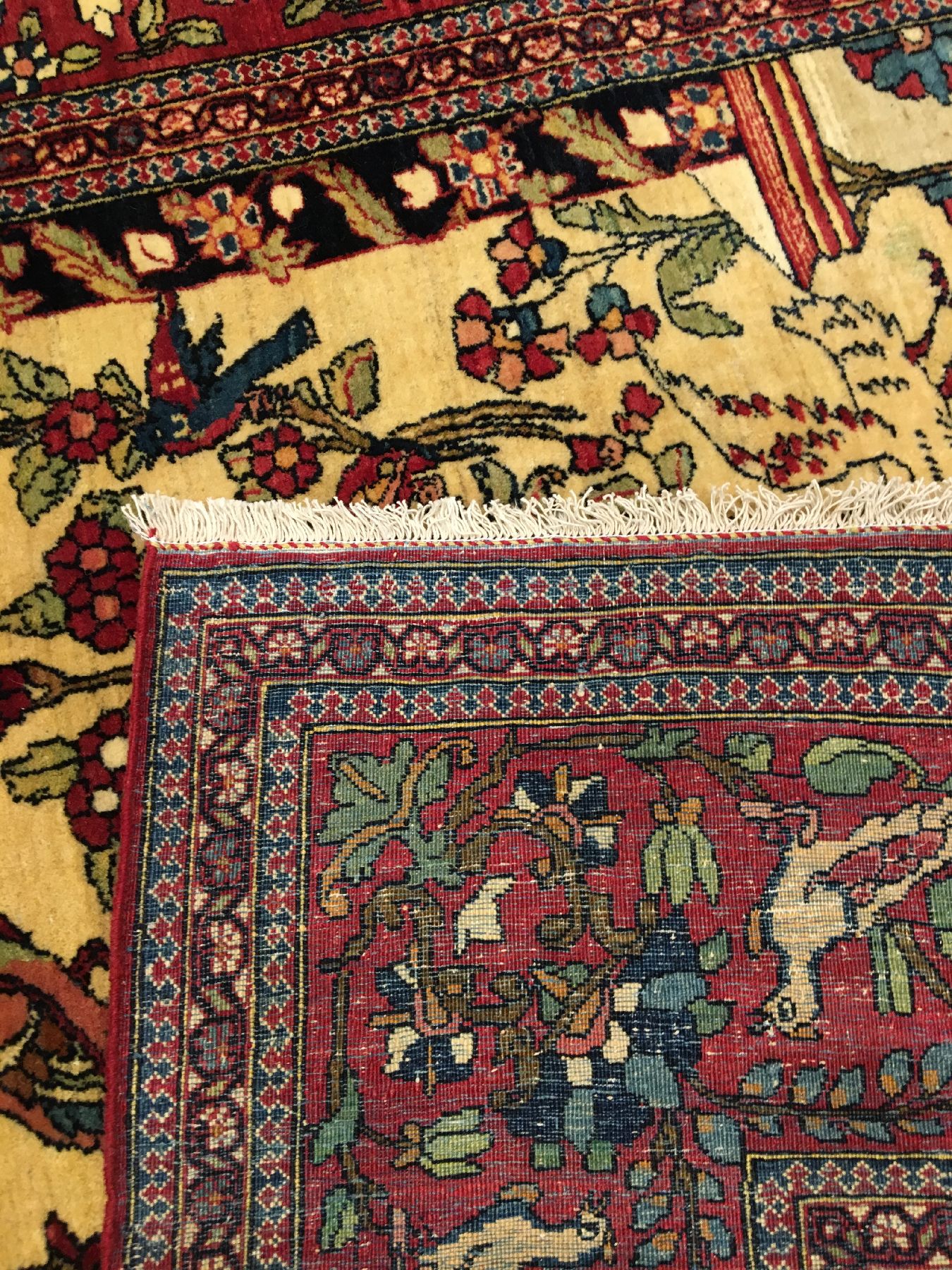 Detail i: Feiner Esfahan "Ahmad" antik (Paradies Design), Zentralpersien, um 1900, Korkwolle geknüpft auf Baumwolle. Feiner Esfahan aus den ...