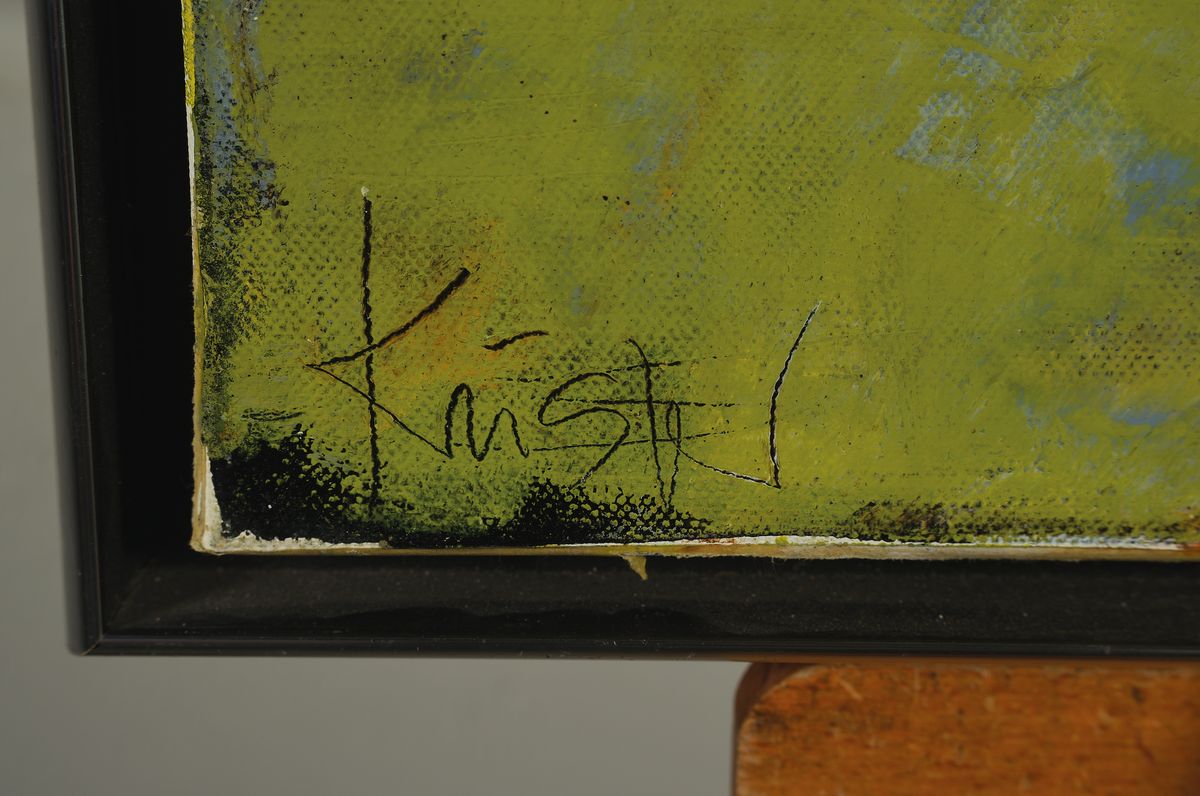 Detail a: Claudia Küster, geb. 1965, Studium an der Fachhochschule Münster, seit 1991 frei schaffende Künstlerin, hier: Stillleben mit Flasche und Blumen, ...