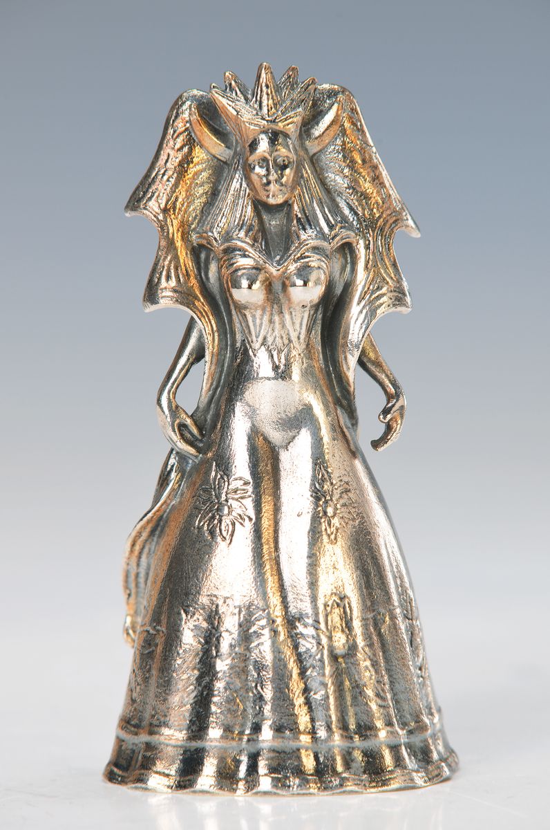 Ernst Fuchs, 1930-2015, Königin der Nacht, silberfarbener Metallguß, sign., num. 242, H. ca. 10cm