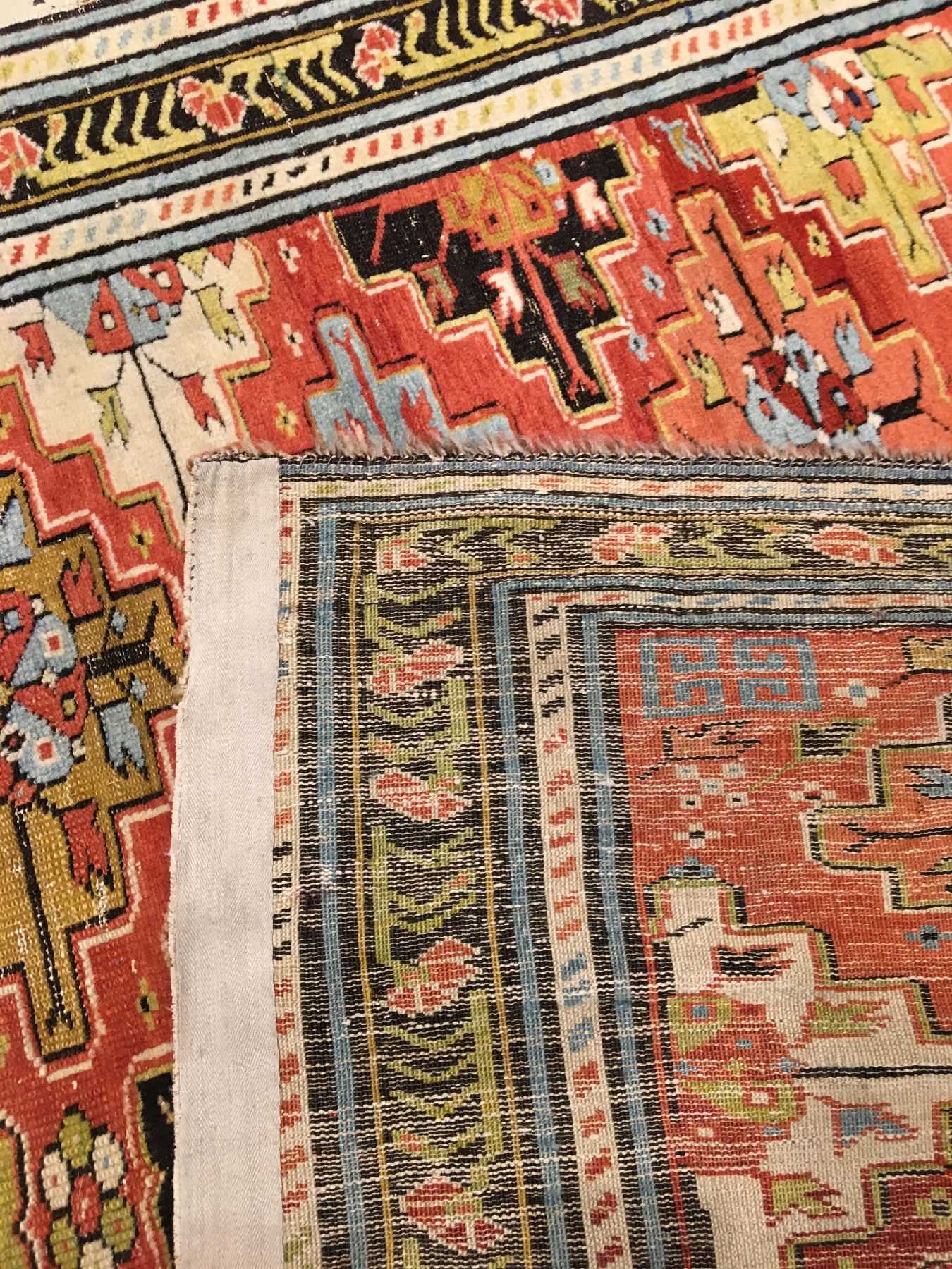 Detail h: Feiner seltener Schirwan antik, Ostkaukasus Baku-Gebiet Azerbaijan, 19.Jhd., Wolle geknüpft auf Wolle. Bemerkenswert fein geknüpfter Schirwan aus ...