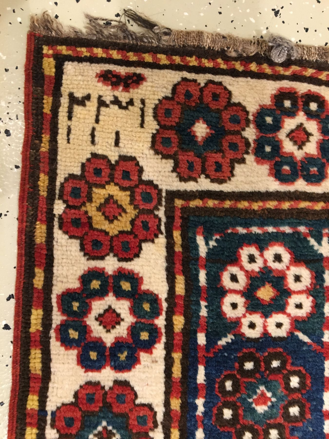 Detail d: Karabagh antik (Mina-Khani Muster), Südkaukasus, 19.Jhd., Wolle geknüpft auf Wolle. Hochfloriger Karabagh im "Long-Rug" Format mit ...