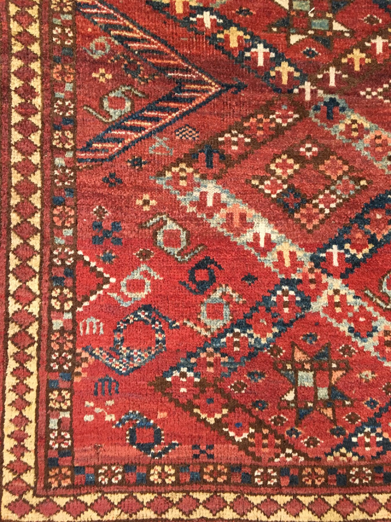 Detail d: Beschir "Hauptteppich" antik, Turkmenistan Amu-Darja Gebiet, 19.Jhd., Wolle geknüpft auf Wolle/Ziegenhaar. Seltener Beschir Hauptteppich ...