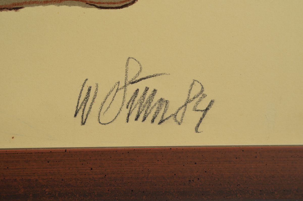 Detail a: Willi Sitte, 1921-2013, Farblithographie von 1984, handsigniert und num. 15/50, Blattgr. ca. 84x62cm, u.Gl., R.