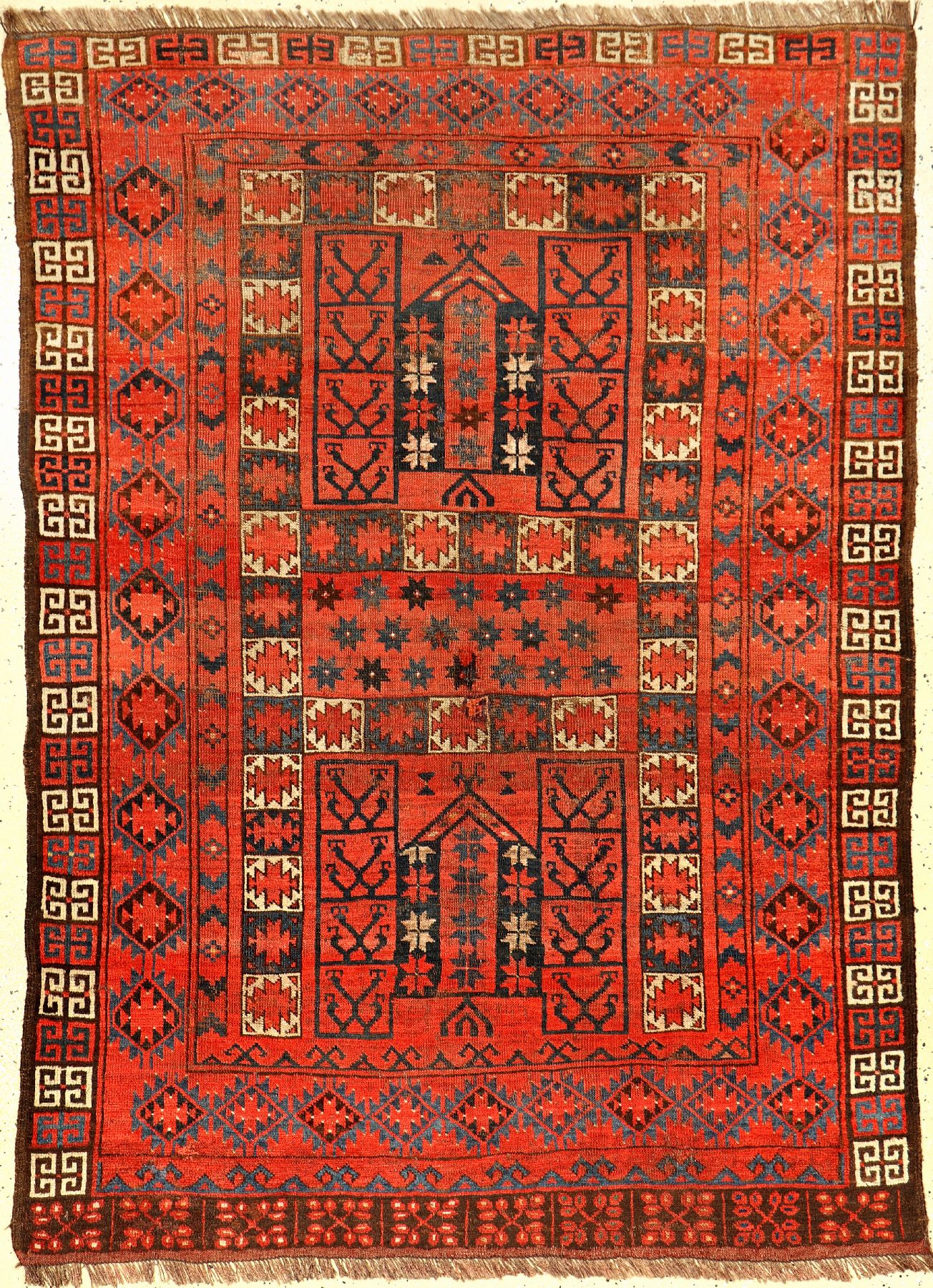 Ersari "Engsi" antik, Turkmenistan Amu-Darja Region, Ende 19.Jhd., Wolle geknüpft auf Wolle Ziegenhaar. Ersari Türteppich mit seltenen ...