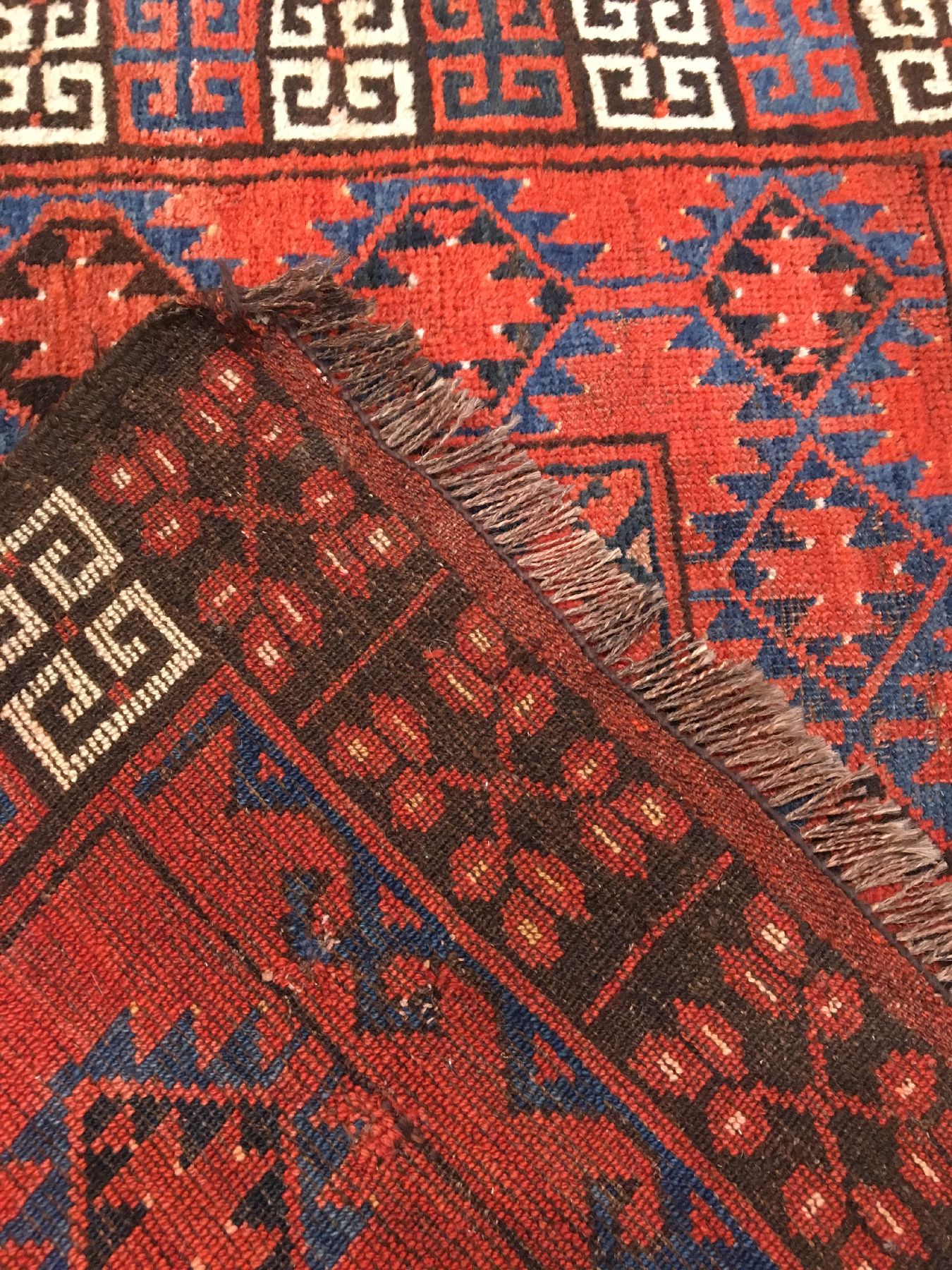 Detail i: Ersari "Engsi" antik, Turkmenistan Amu-Darja Region, Ende 19.Jhd., Wolle geknüpft auf Wolle Ziegenhaar. Ersari Türteppich mit seltenen ...
