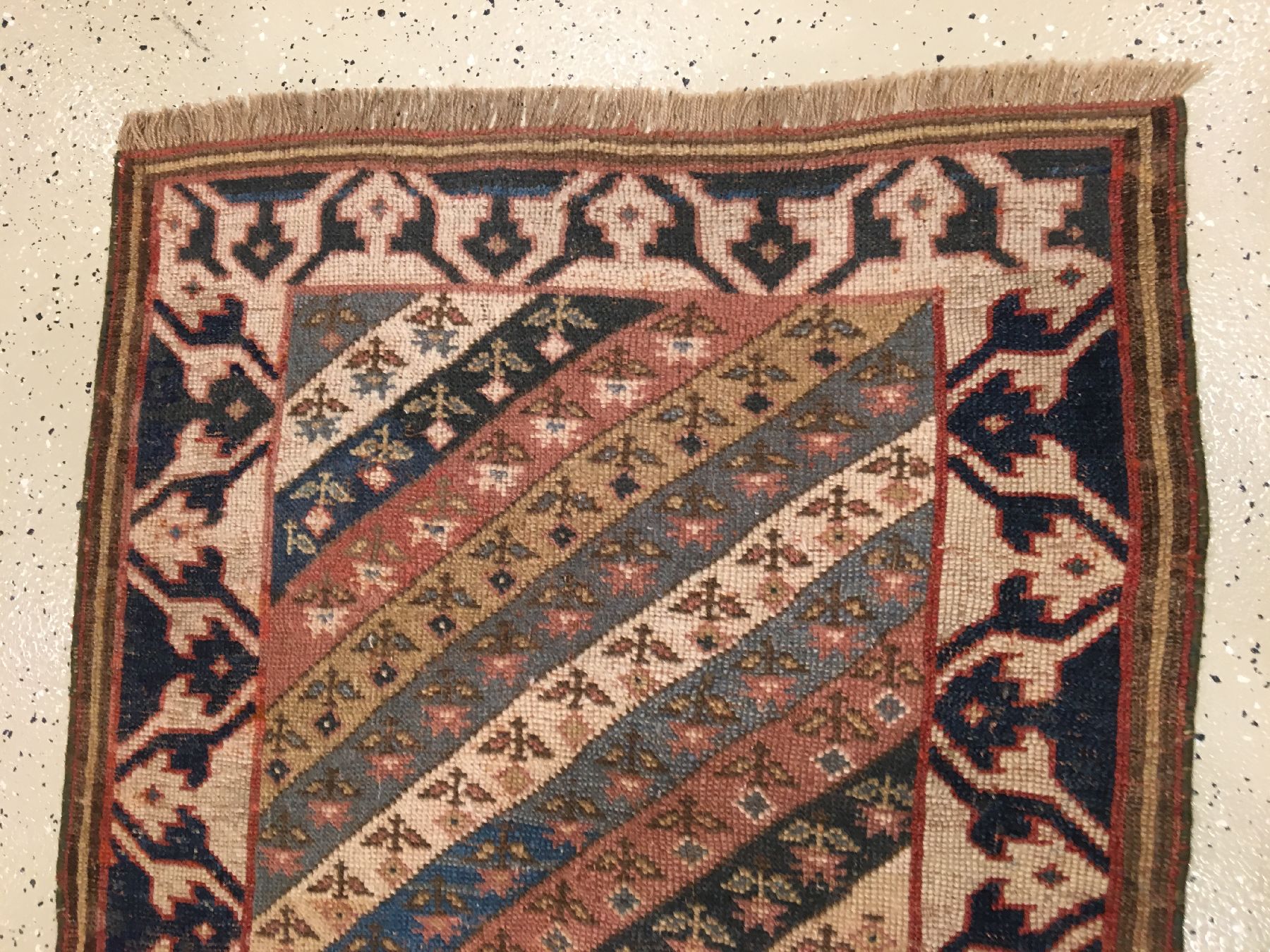 Detail d: Früher Kurdischer "Streifenteppich" antik, Anatolia/Turkey , um 1800, Wolle geknüpft auf Wolle. Seltener Kurdenteppich mit sehr früher ...